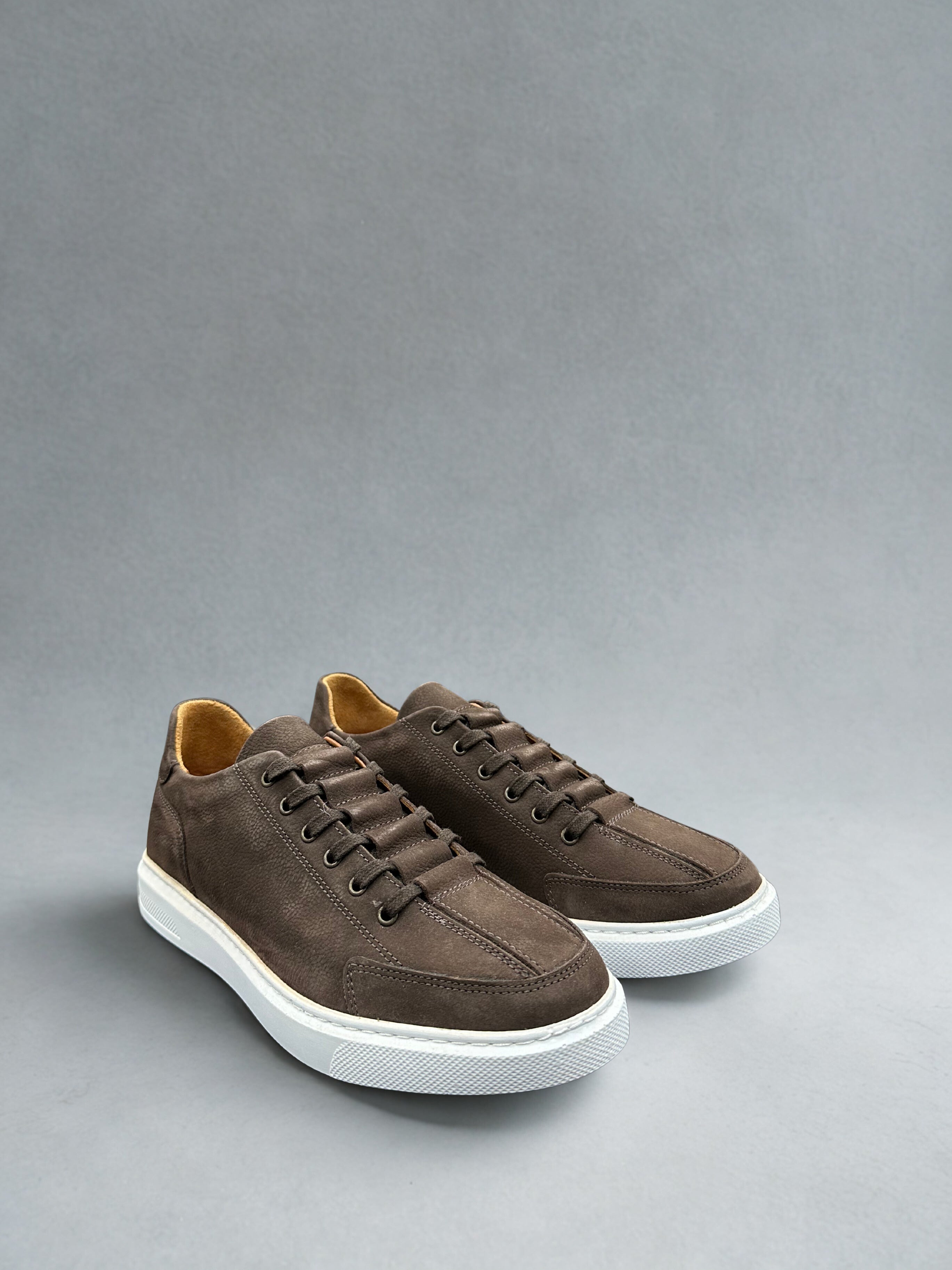 Lederen Sneaker Donkerbruin