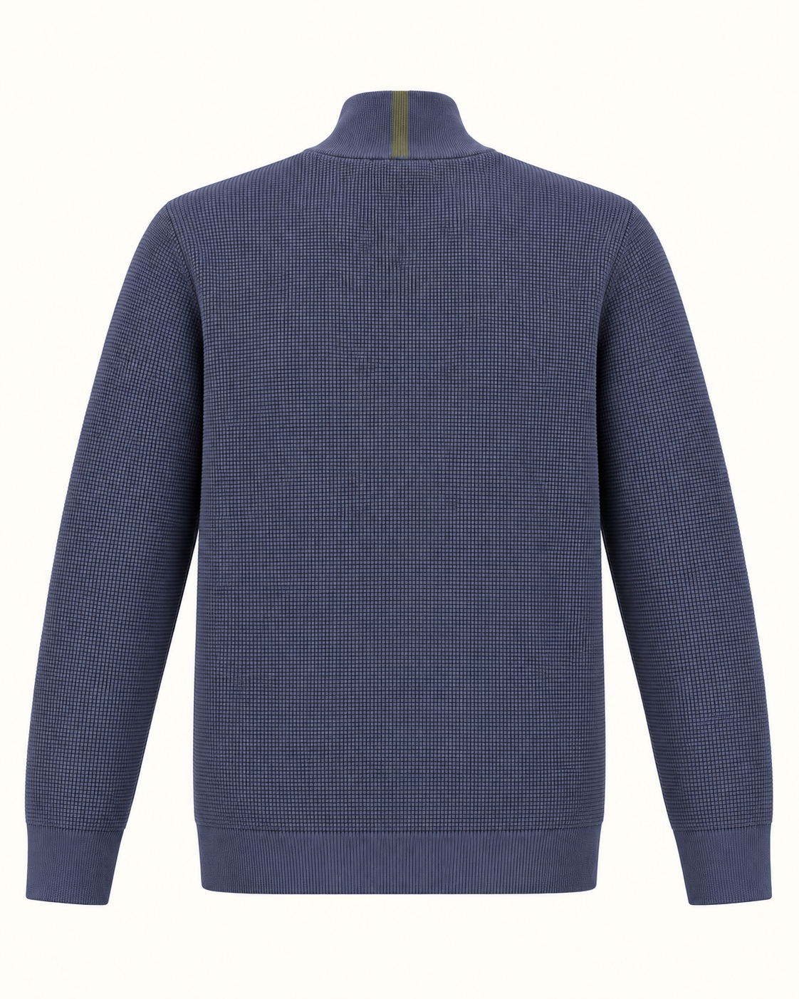 Quarter-Zip Trui Donkerblauw - Slim-Fit