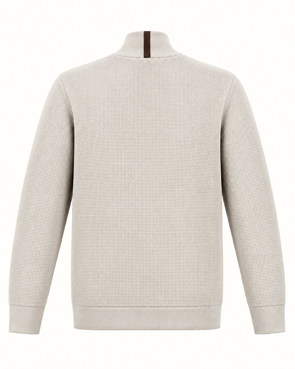 Quarter-Zip Trui Beige - Slim-Fit
