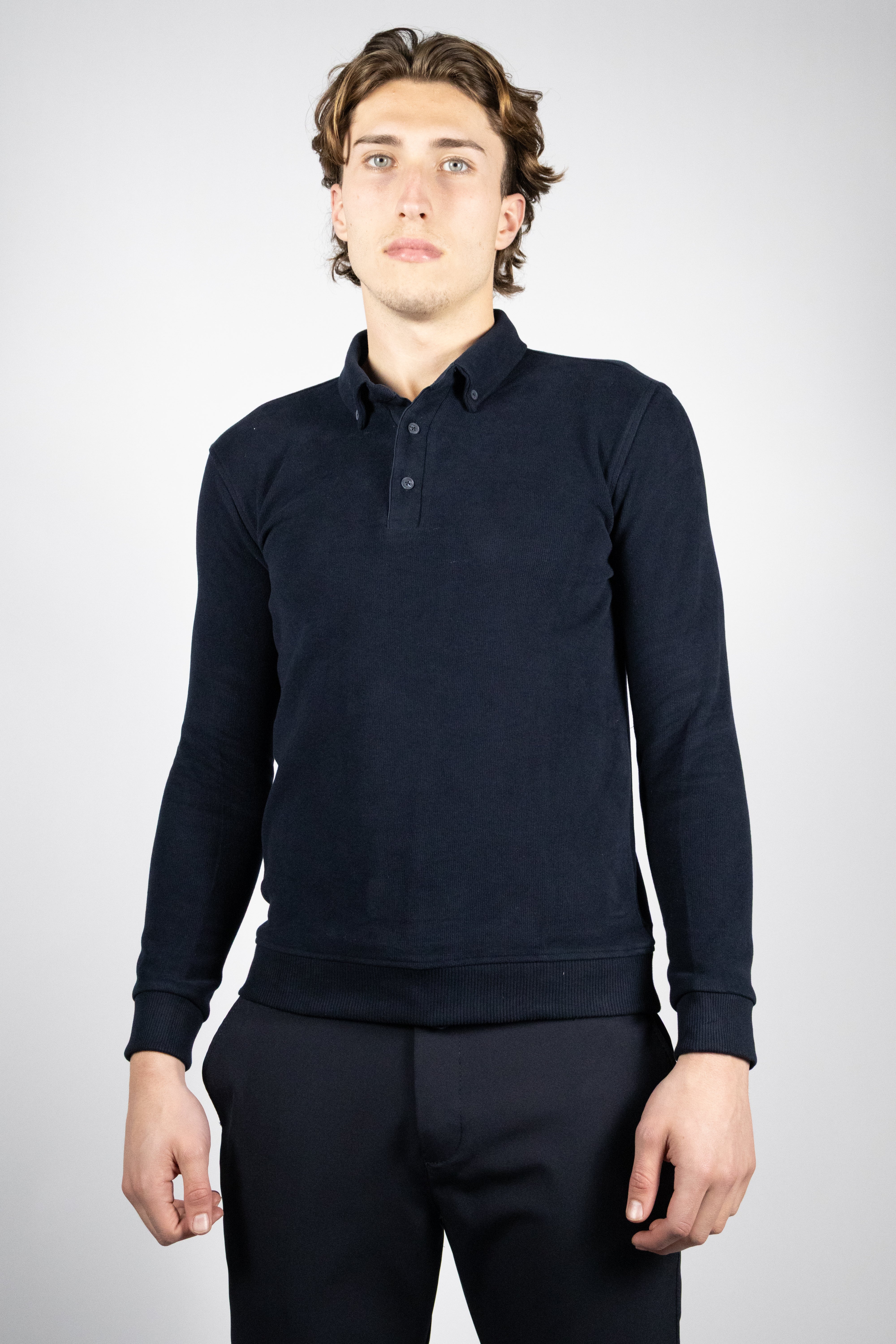 Heren Trui met Polo Kraag | Navy