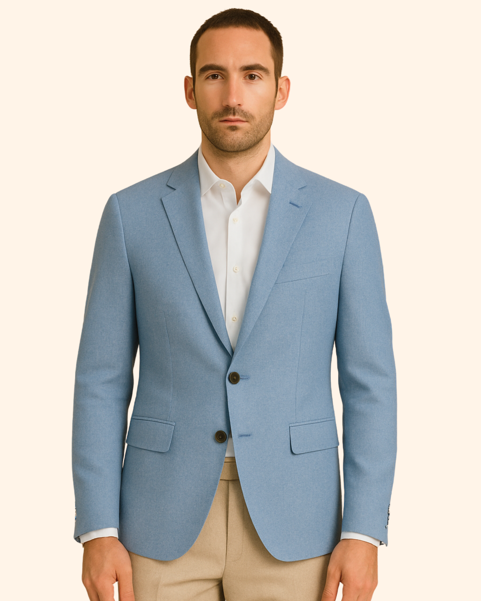 Casual Stretch Colbert | Licht Blauw