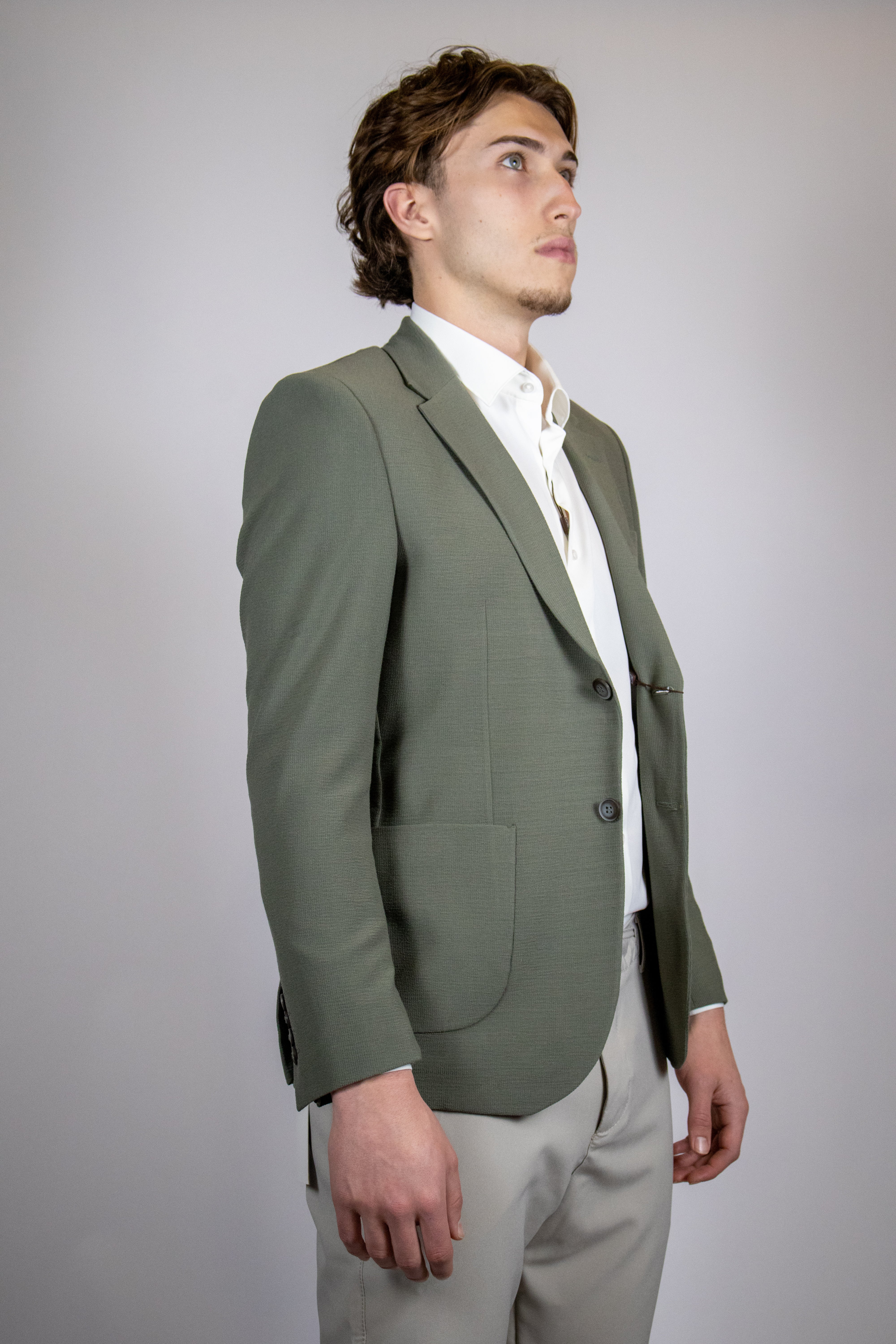 Modern Luxe Structuur Colbert | Groen