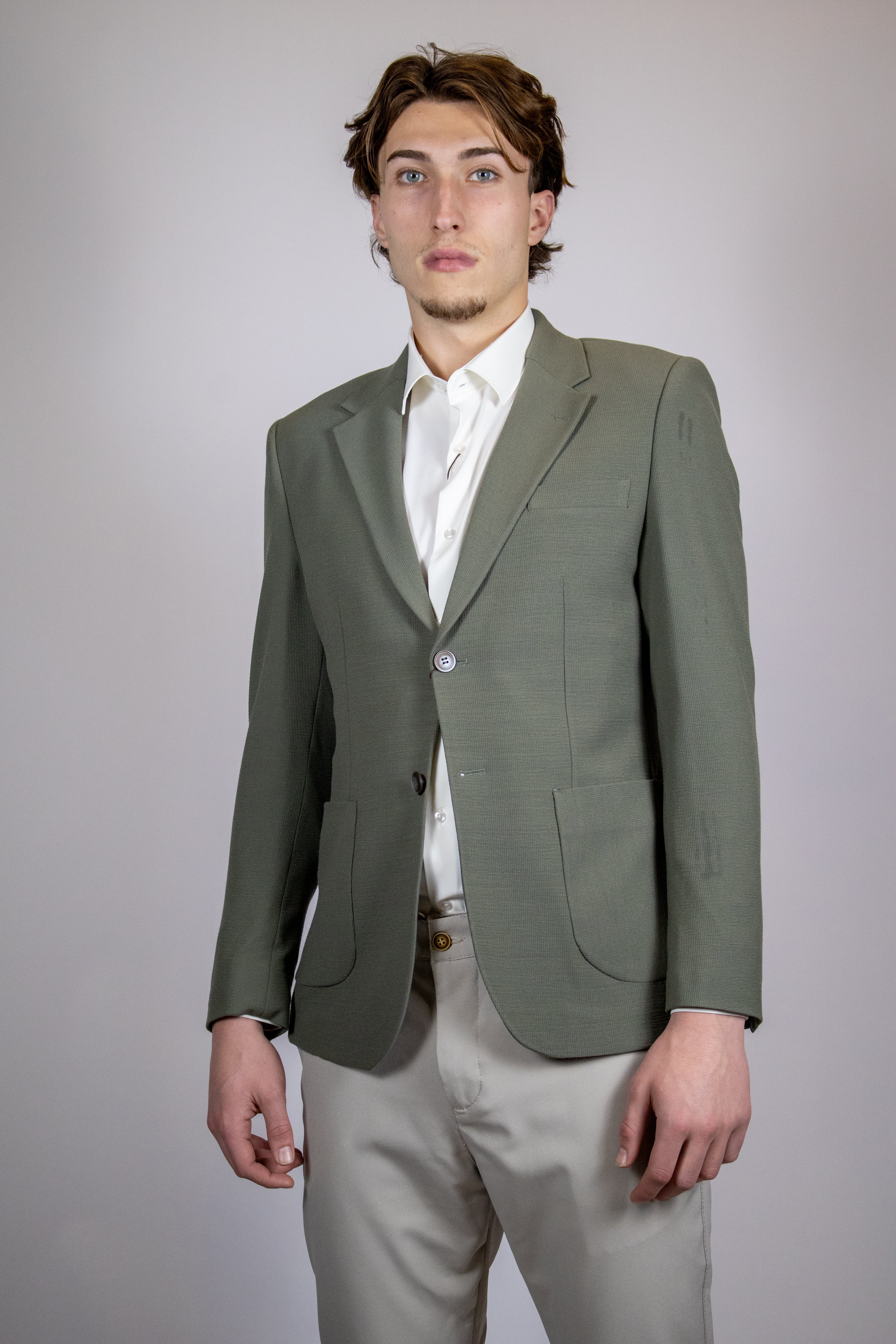 Modern Luxe Structuur Colbert | Groen