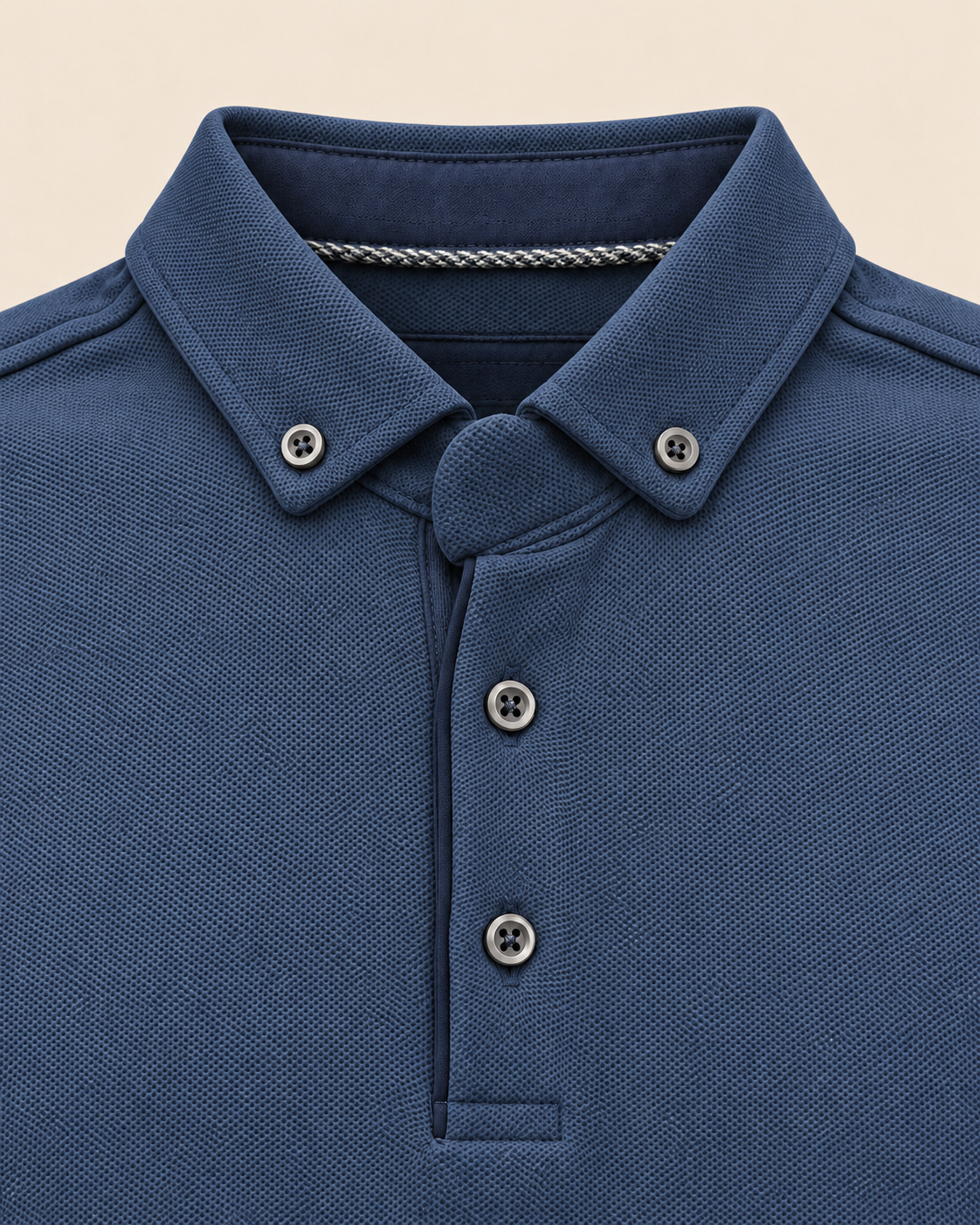 Polotrui met Knopen – Donkerblauw