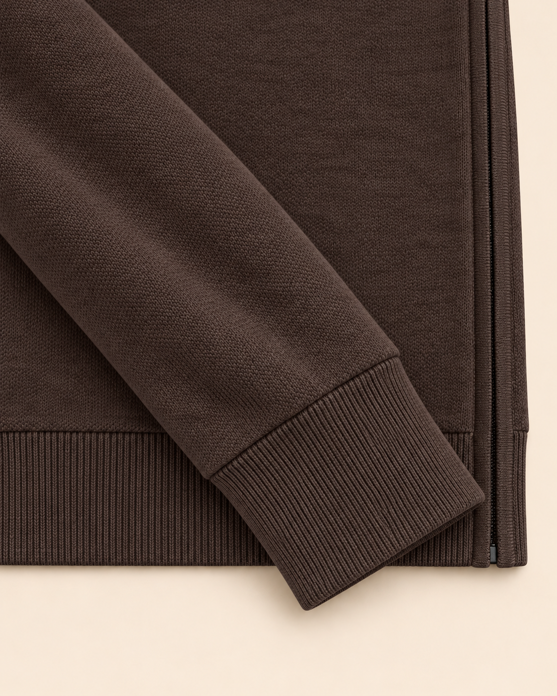Zip-Up Cardigan - Taupe