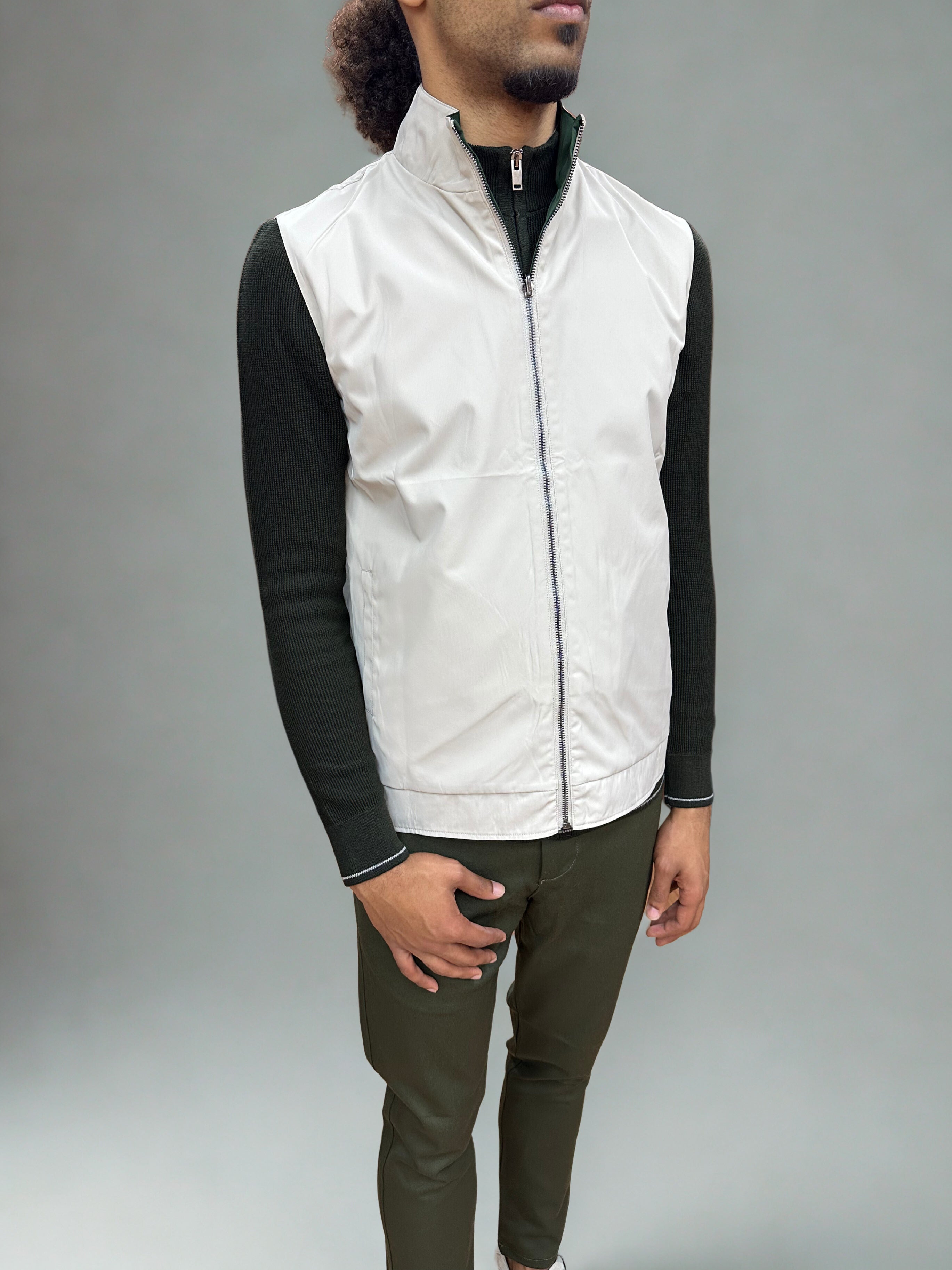 Dubbelzijdige Bodywarmers – Groen/Beige