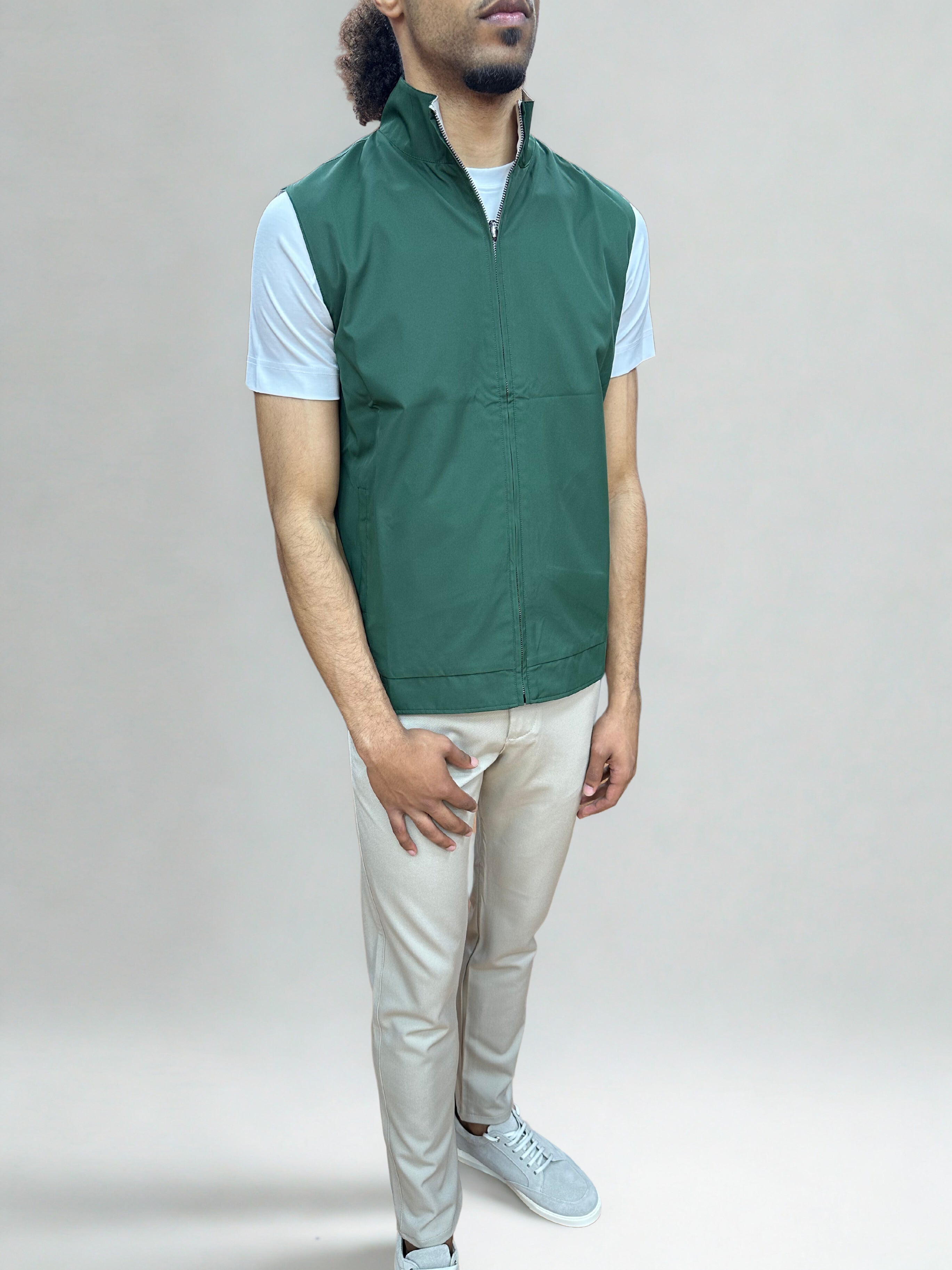 Dubbelzijdige Bodywarmers – Groen/Beige