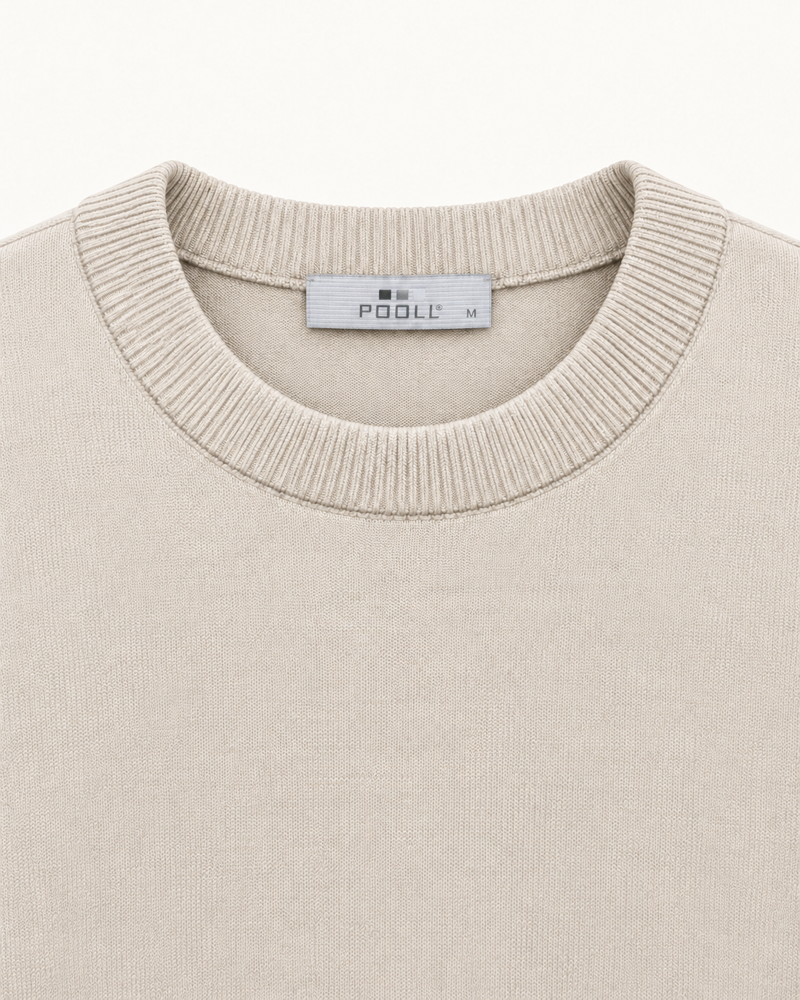 Glans Trui Beige - Slim-Fit met Stretch