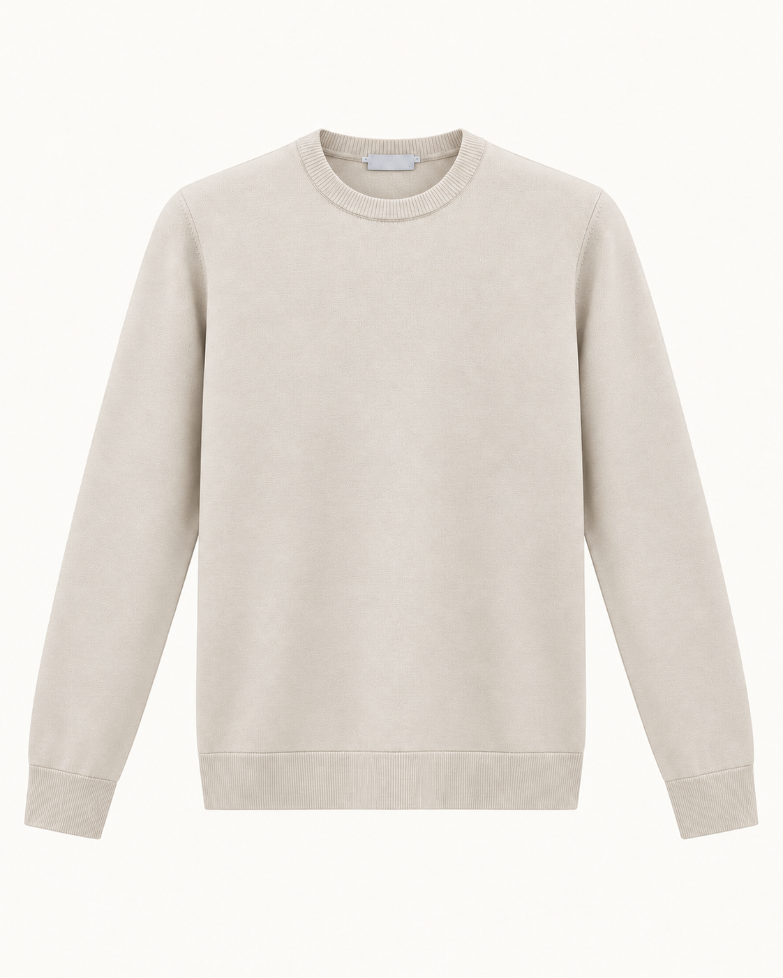 Glans Trui Beige - Slim-Fit met Stretch