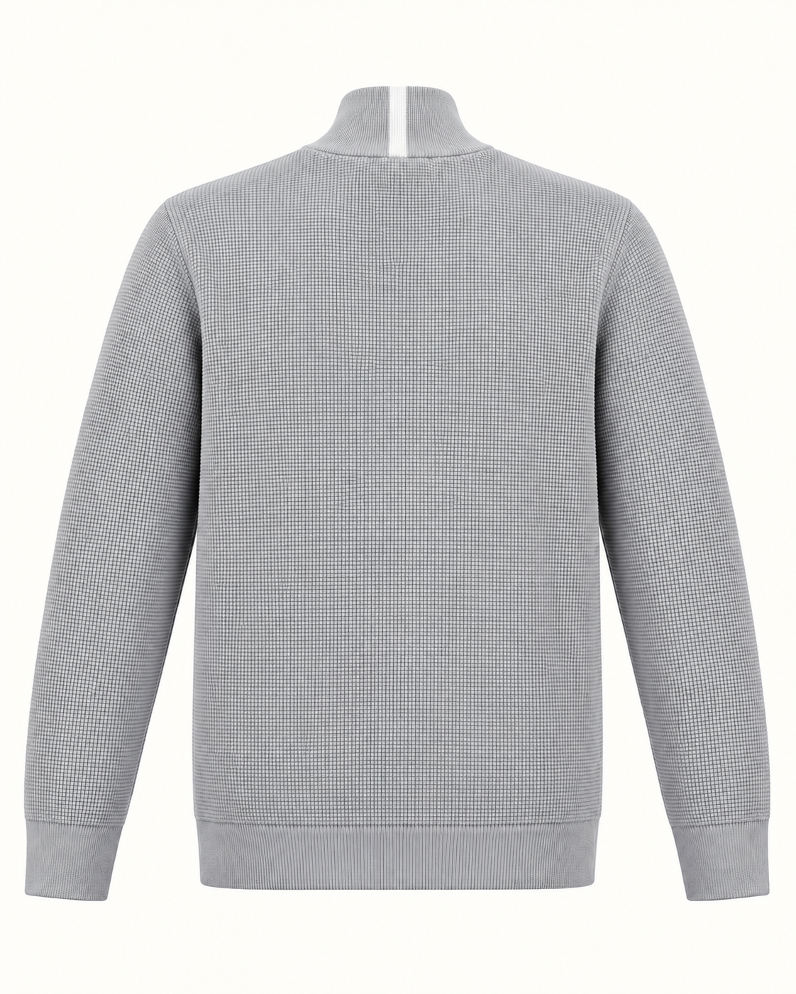 Quarter-Zip Trui Grijs - Slim-Fit