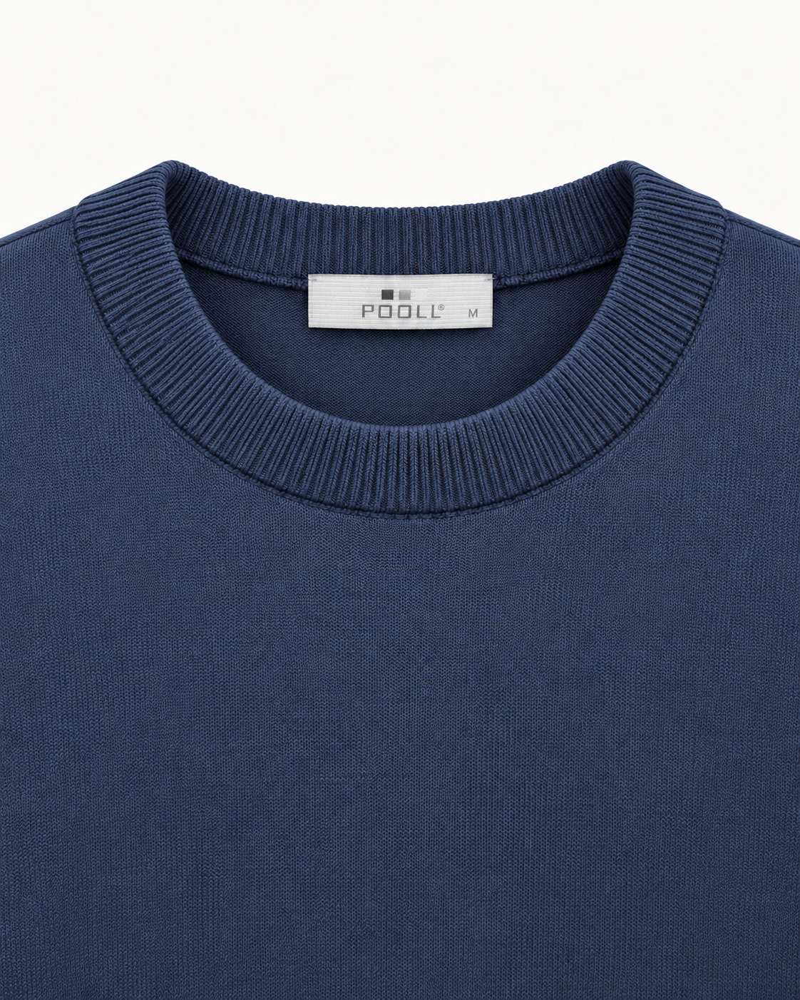 Glans Trui Donkerblauw - Slim-Fit met Stretch