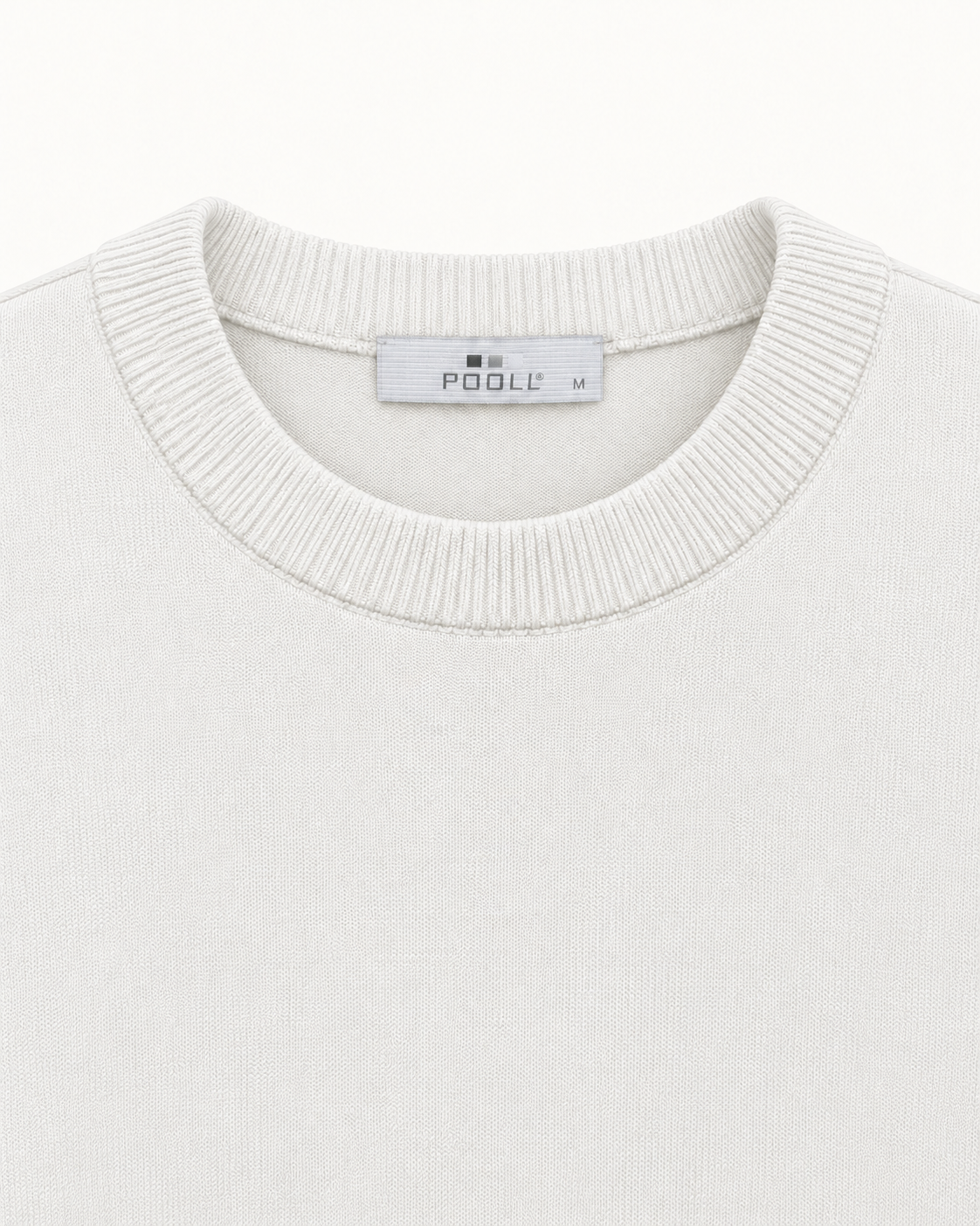 Glans Trui Off White - Slim-Fit met Stretch