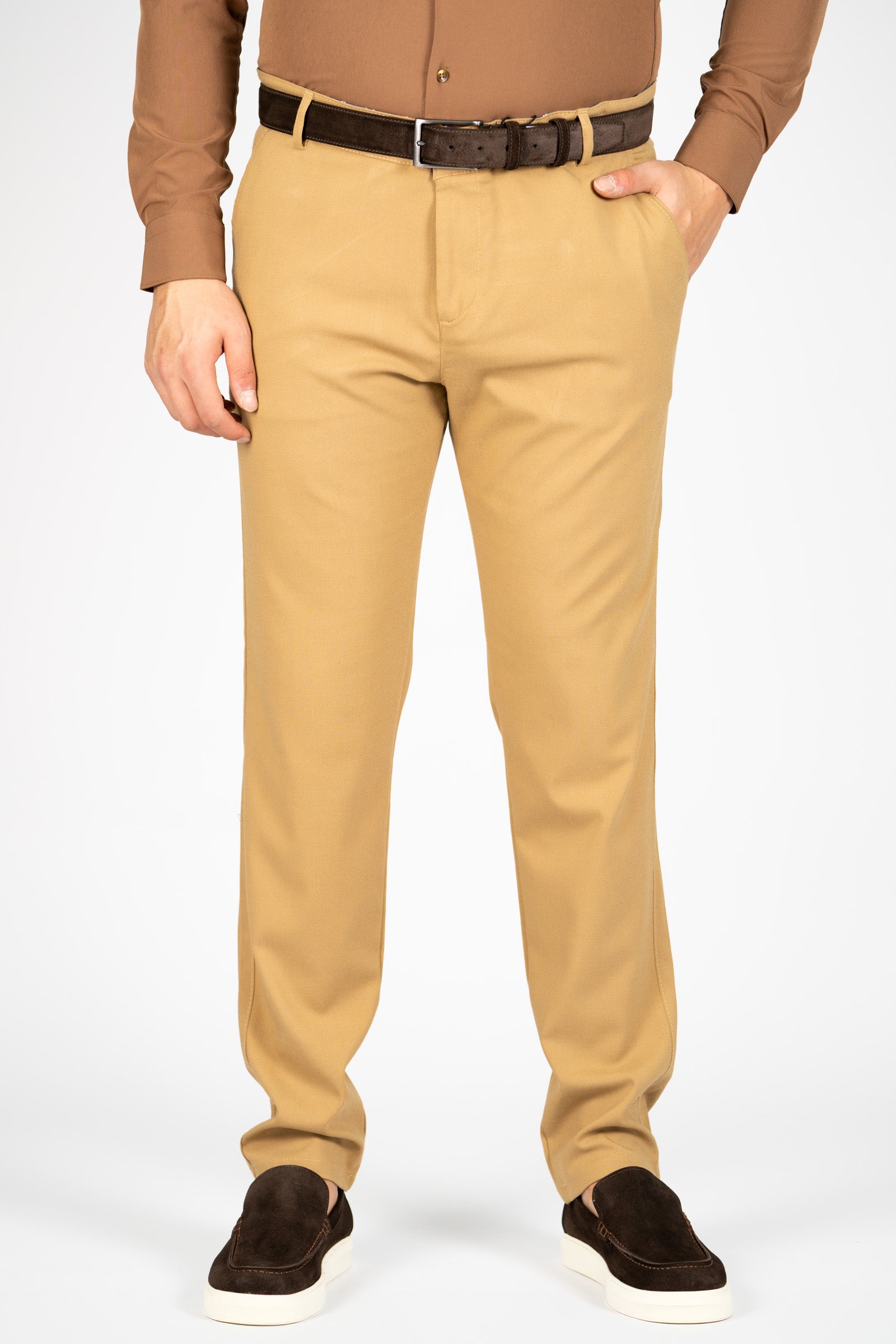 Casual Stretch Broek | Camel