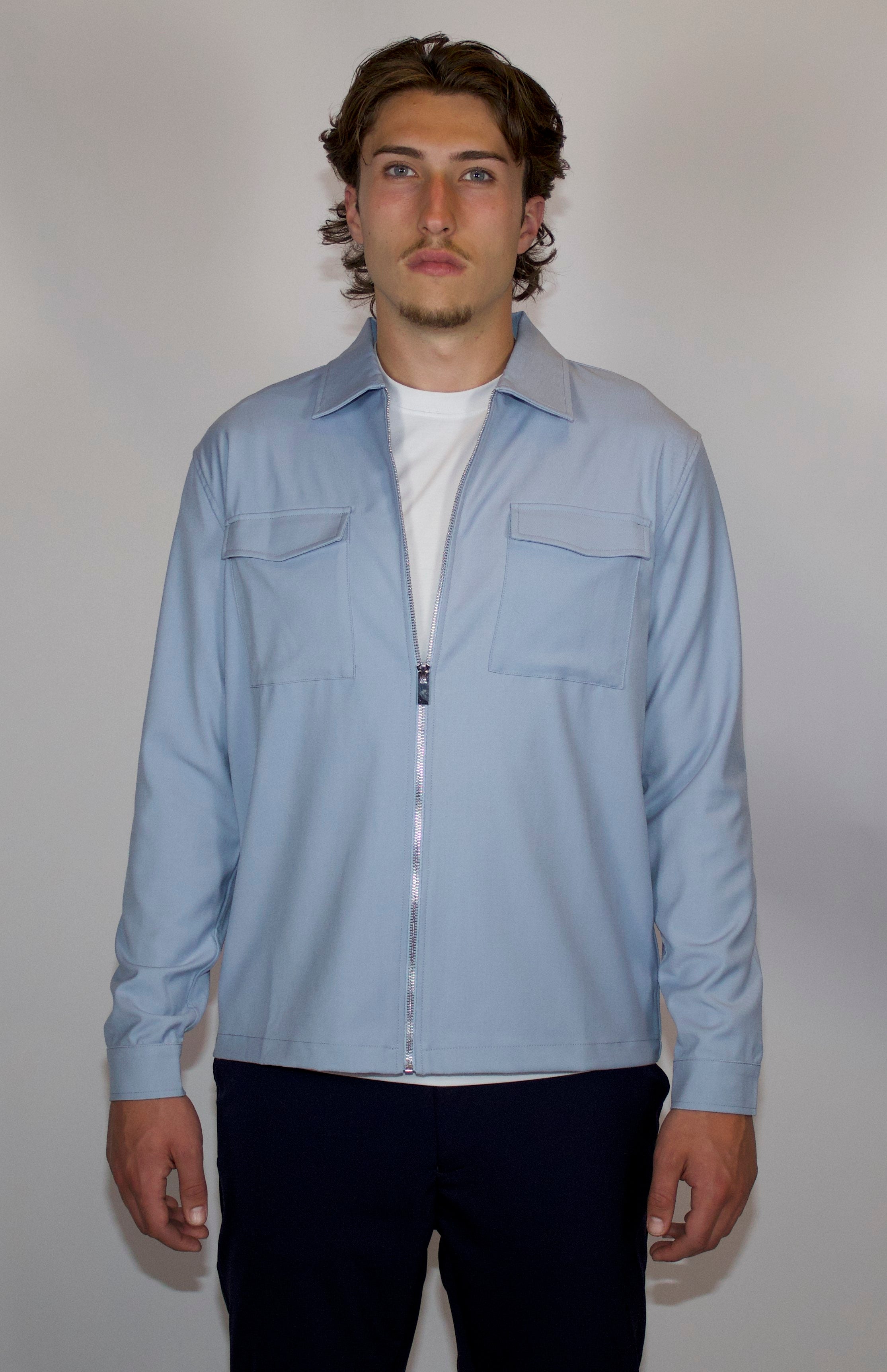 Tech Overshirt Met Ritssluiting | Lichtblauw