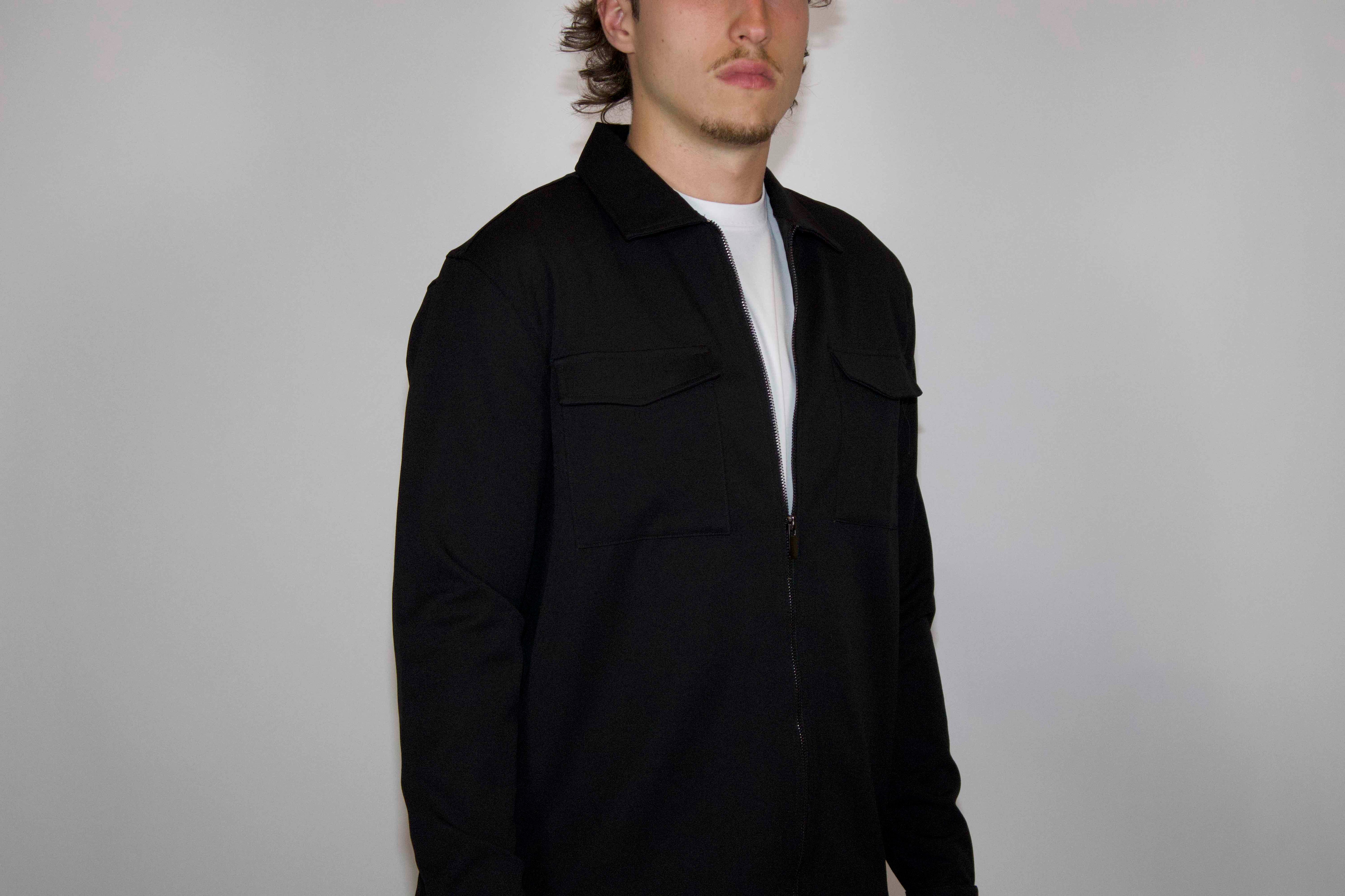 Tech Overshirt Met Ritssluiting | Zwart