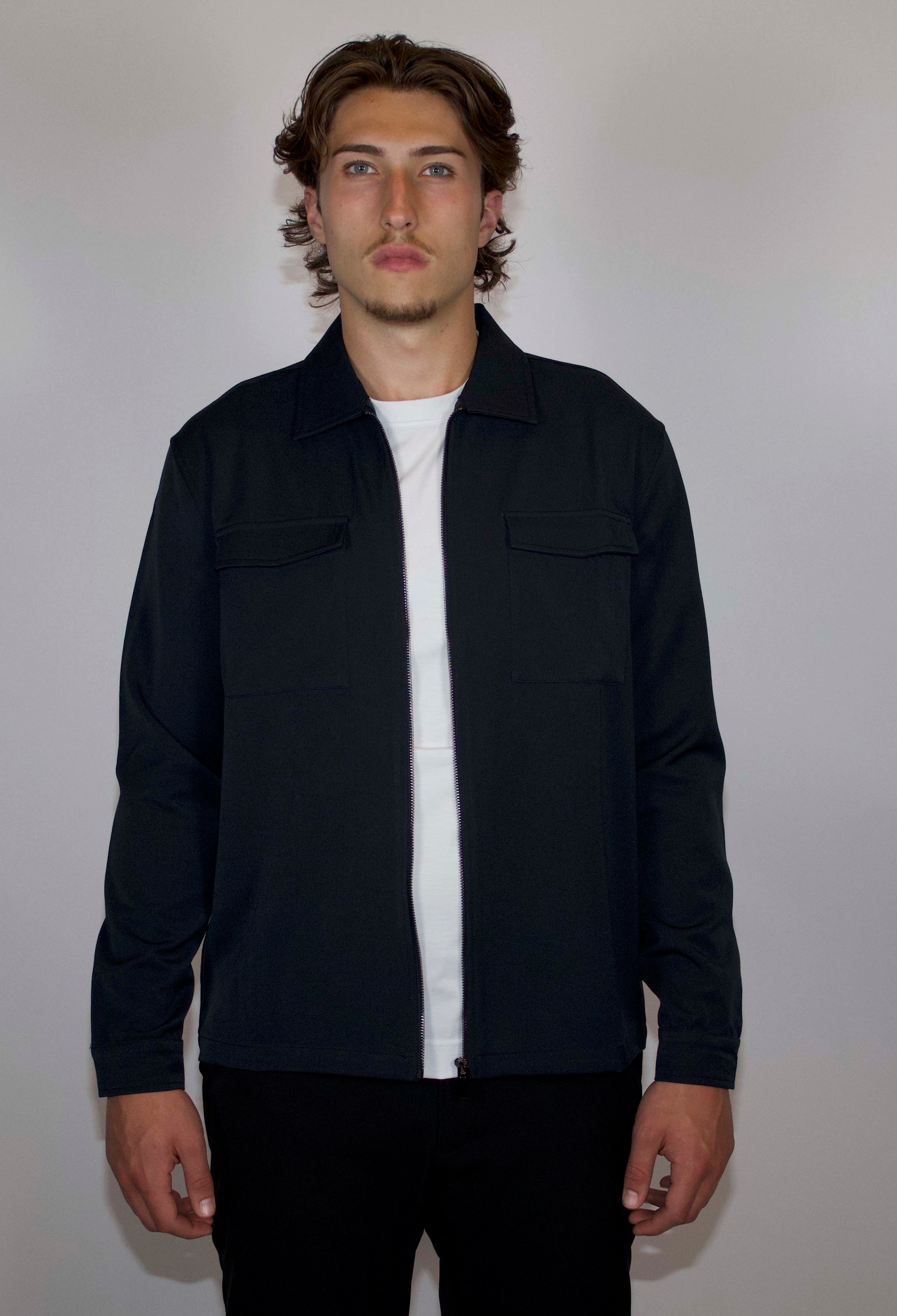 Tech Overshirt Met Ritssluiting | Donkerblauw