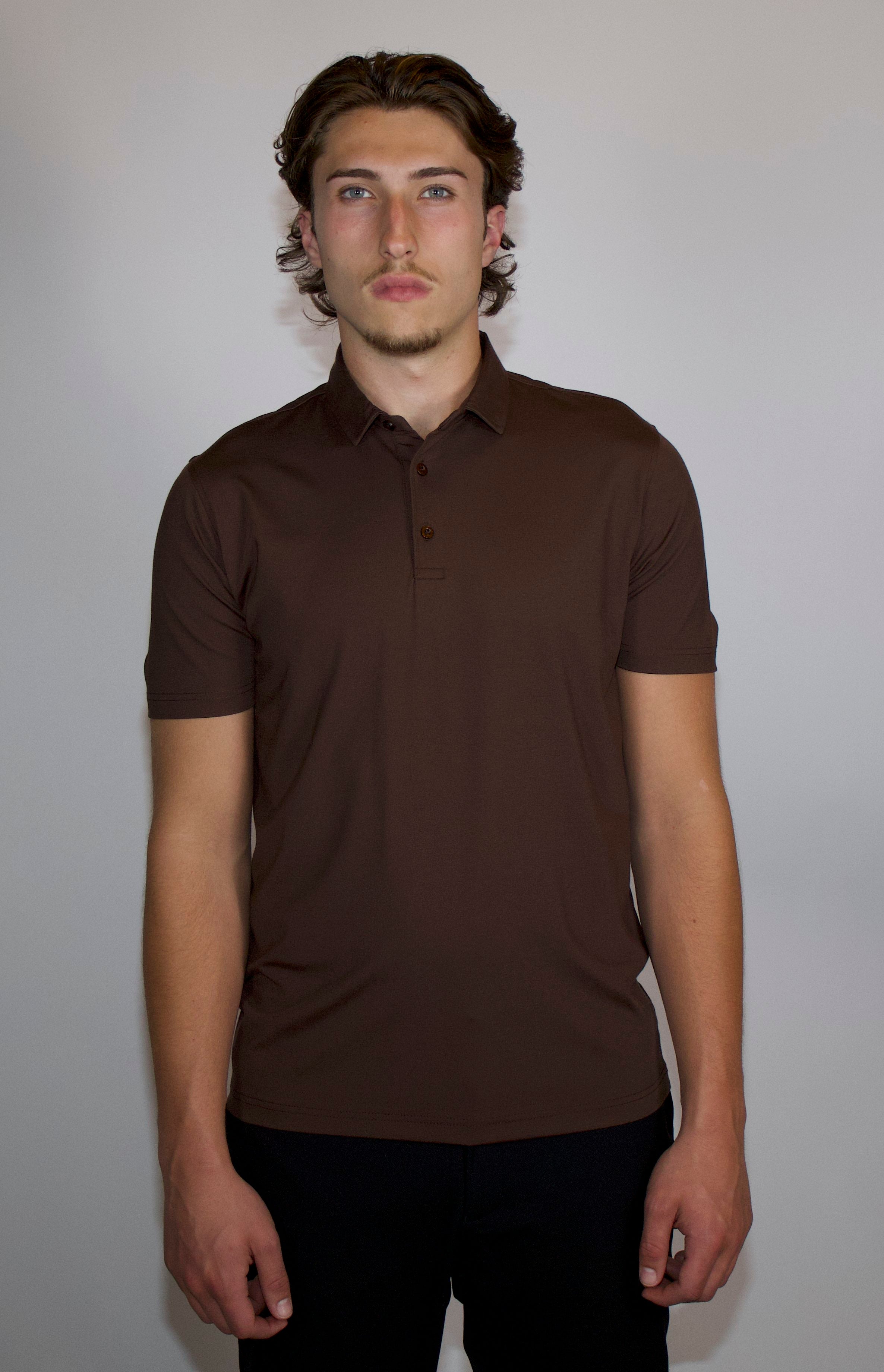 Heren Polo Glans | Bruin
