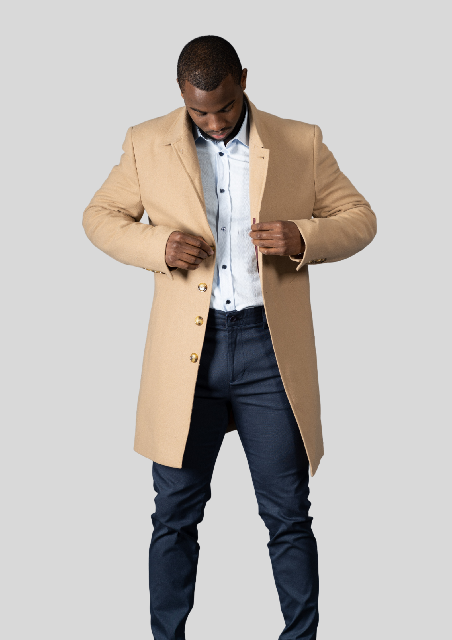 Herenmantel met Blindsluiting