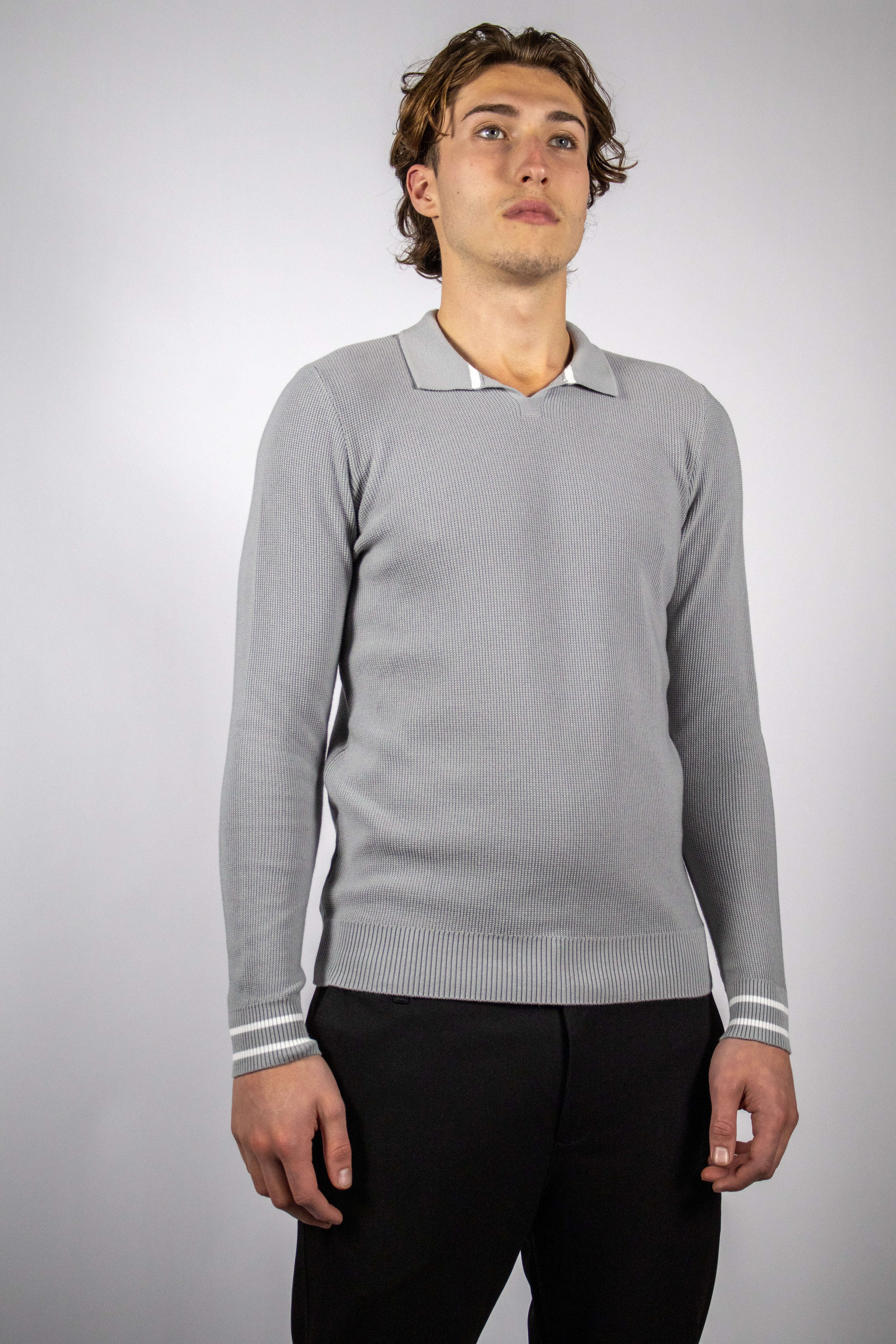 Heren Trui Buttonless Polo | Grijs