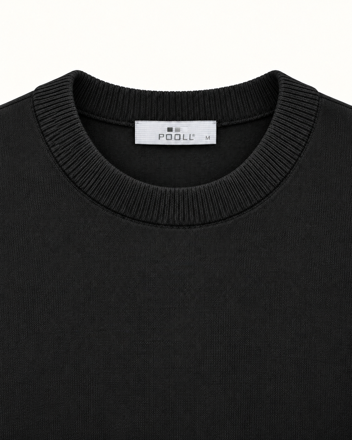 Glans Trui Zwart - Slim-Fit met Stretch