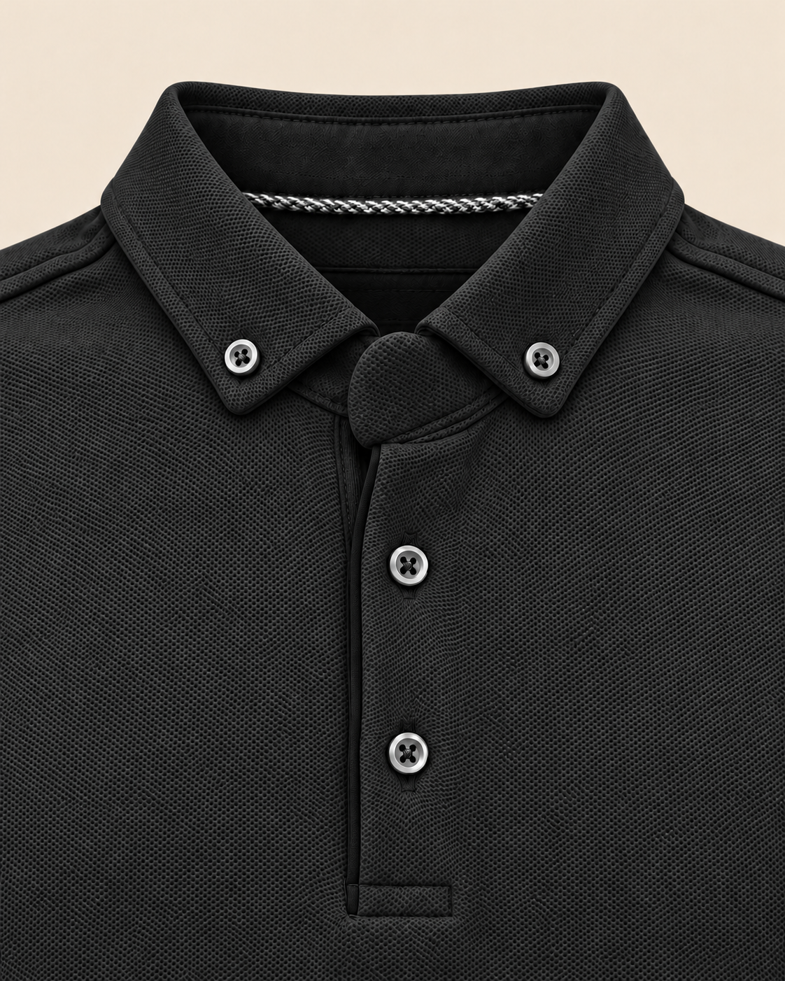 Polotrui met Knopen – Zwart