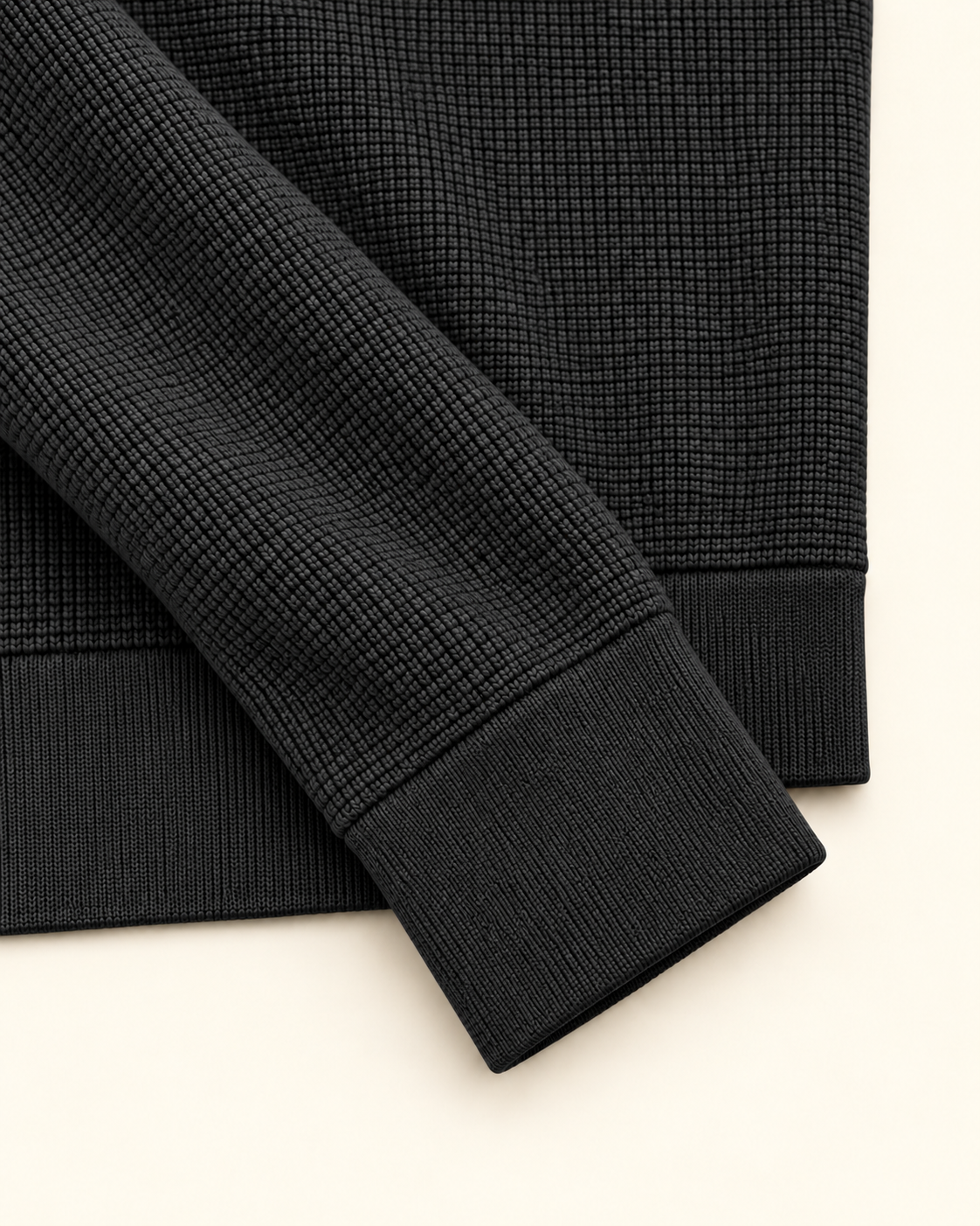 Quarter-Zip Trui Zwart - Slim-Fit