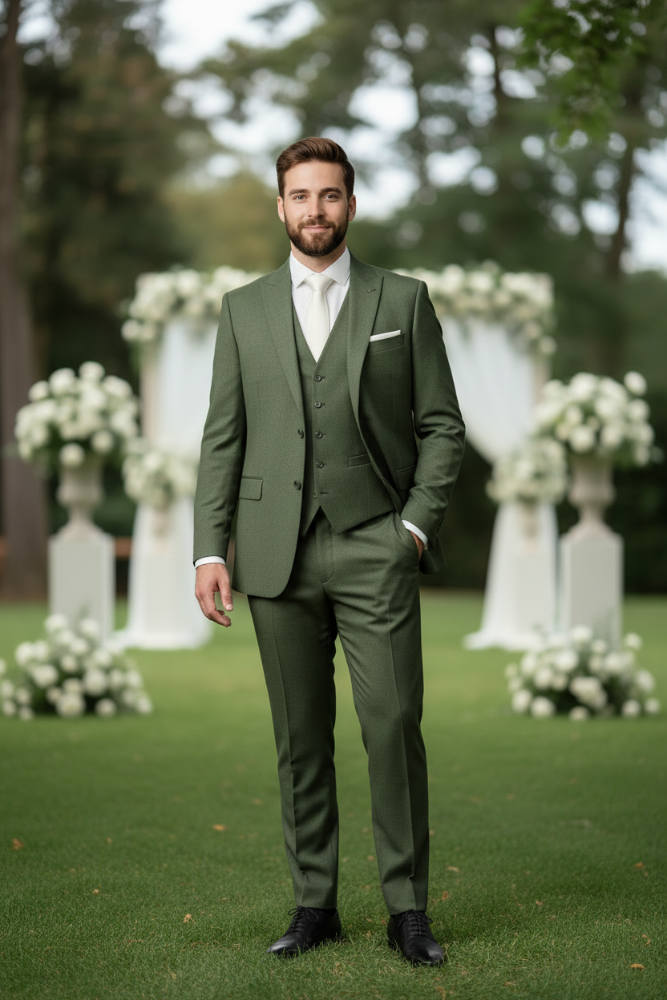 AVBA Green Wedding Suit Outdoor