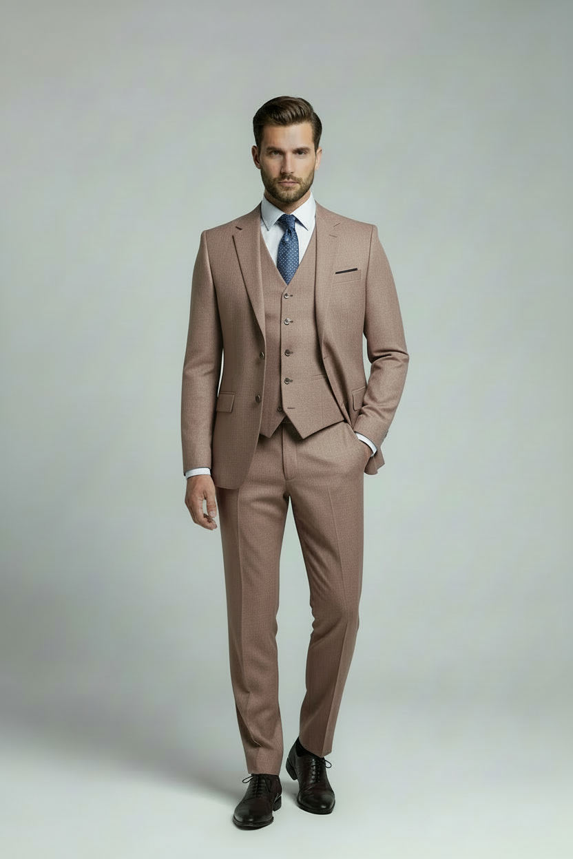 AVBA Light Bordeaux-Brown Suit with Jacket