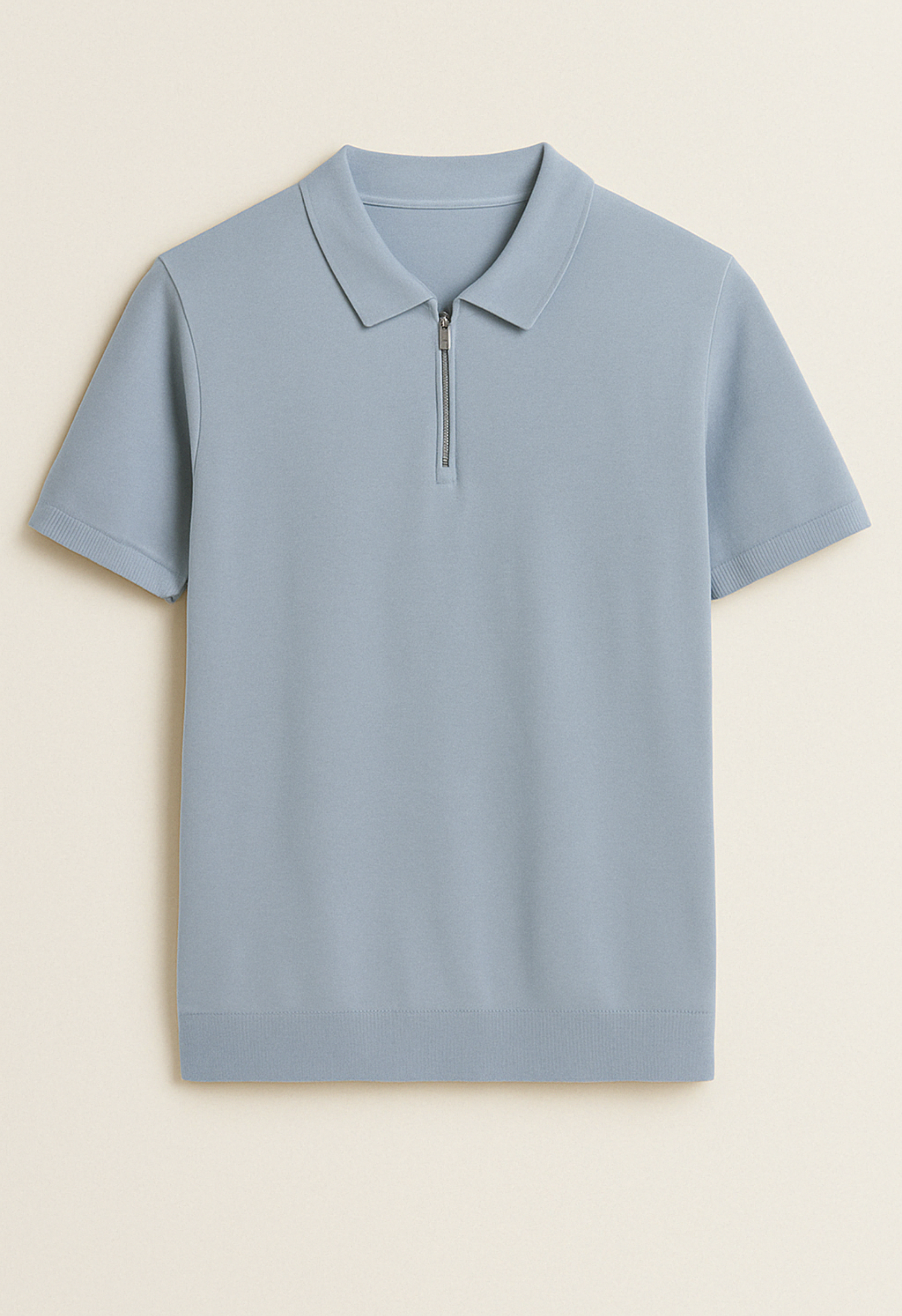 Heren Polo Zip | Babyblauw