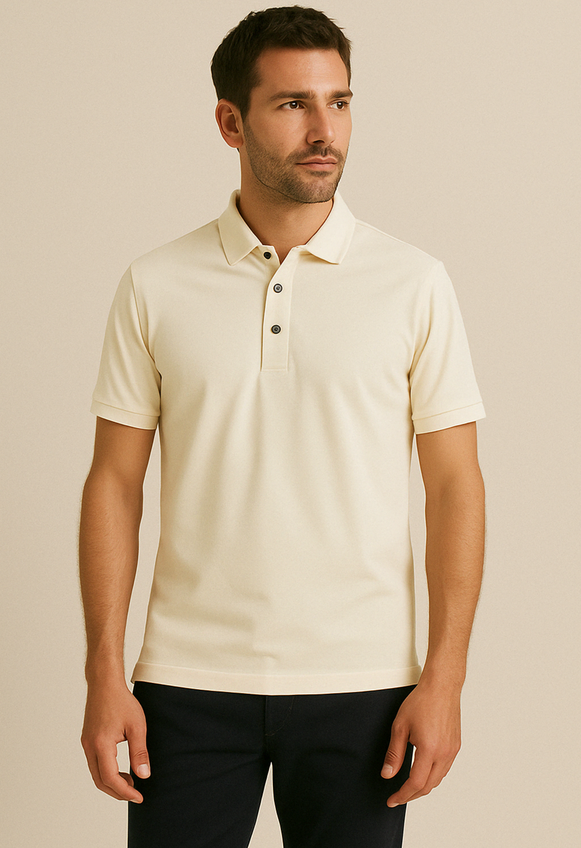 Heren Polo Glans | Beige