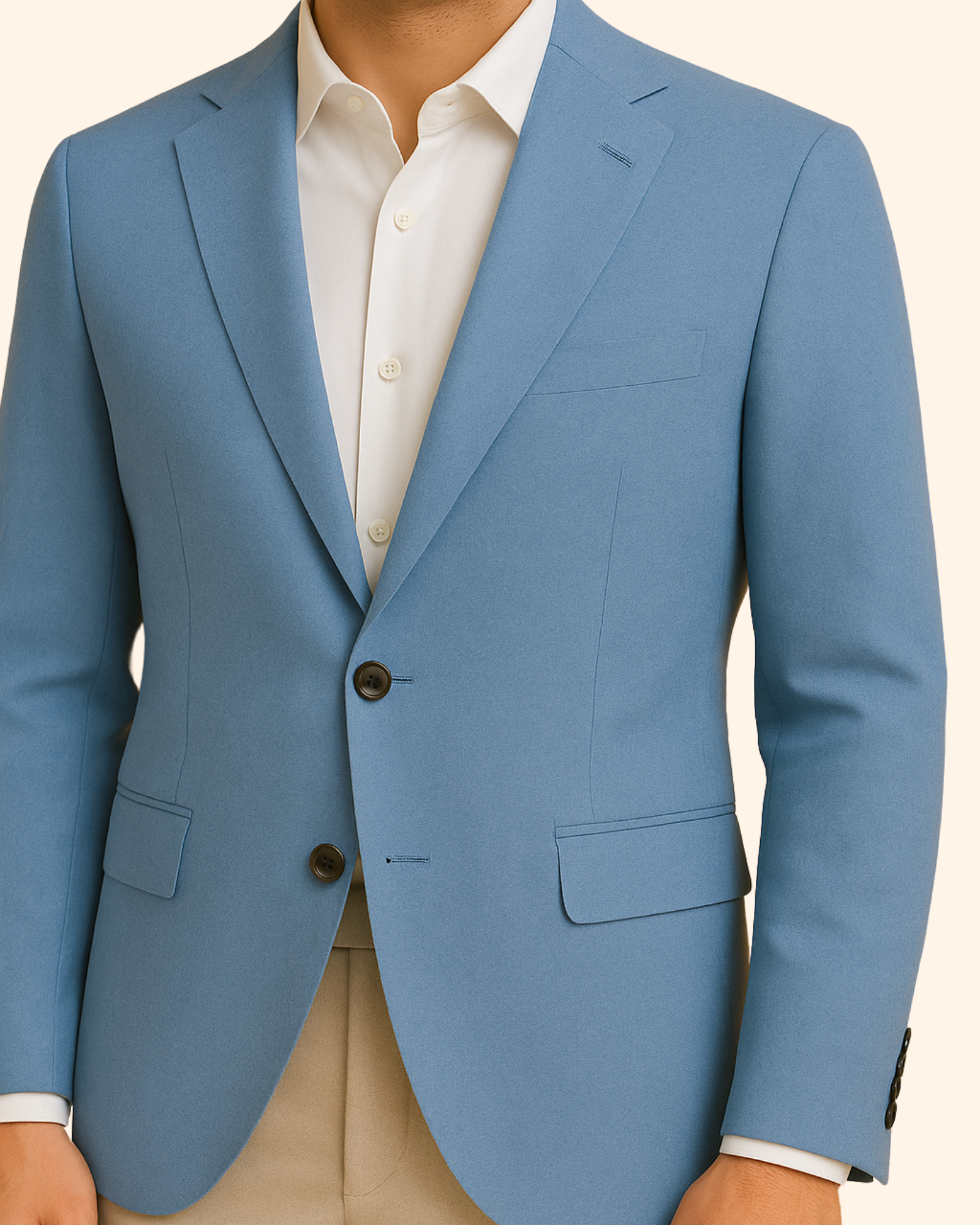 Casual Stretch Colbert | Licht Blauw