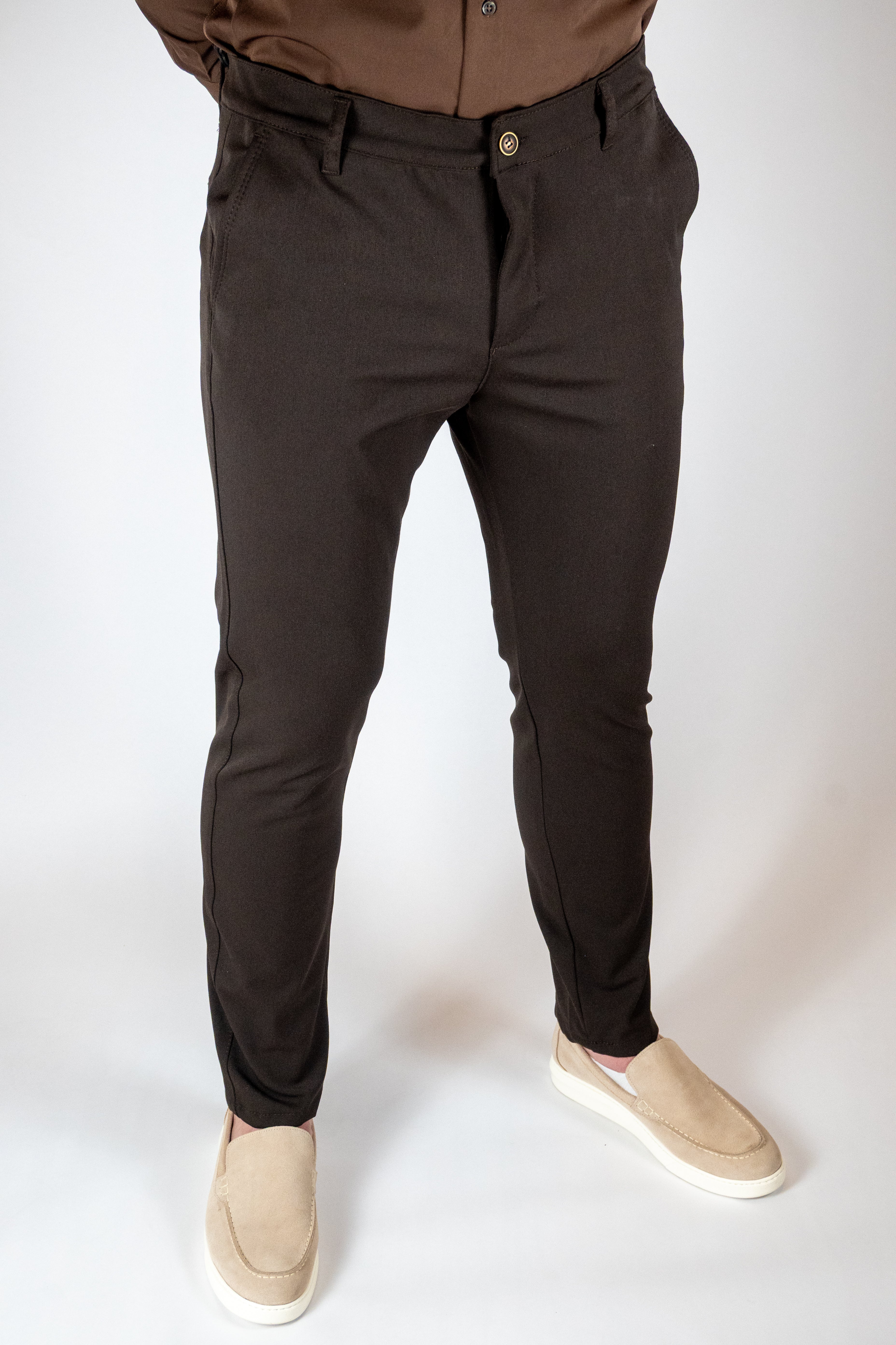 Casual Stretch Broek | Bruin