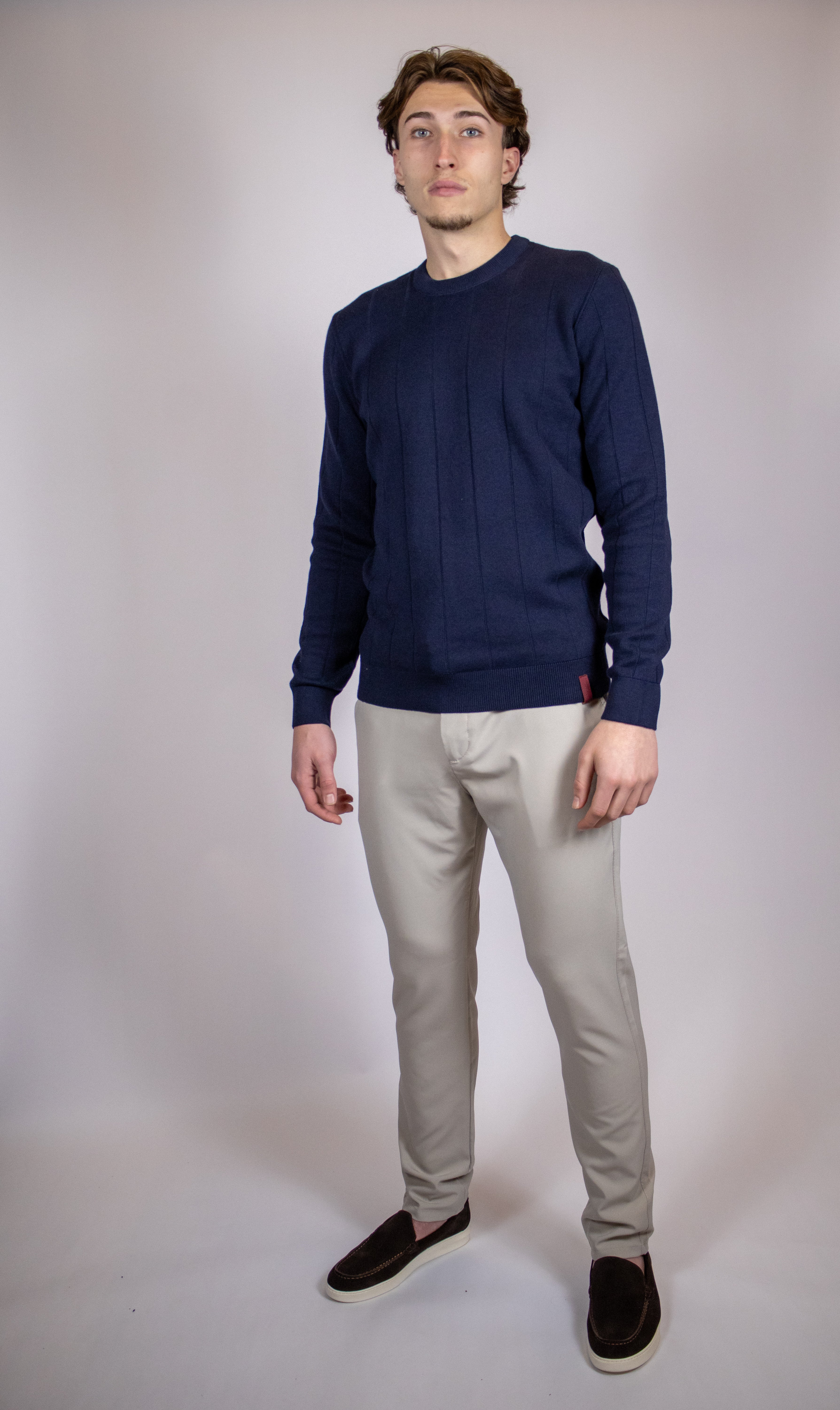 Heren Trui Gestreept Classic | Blauw