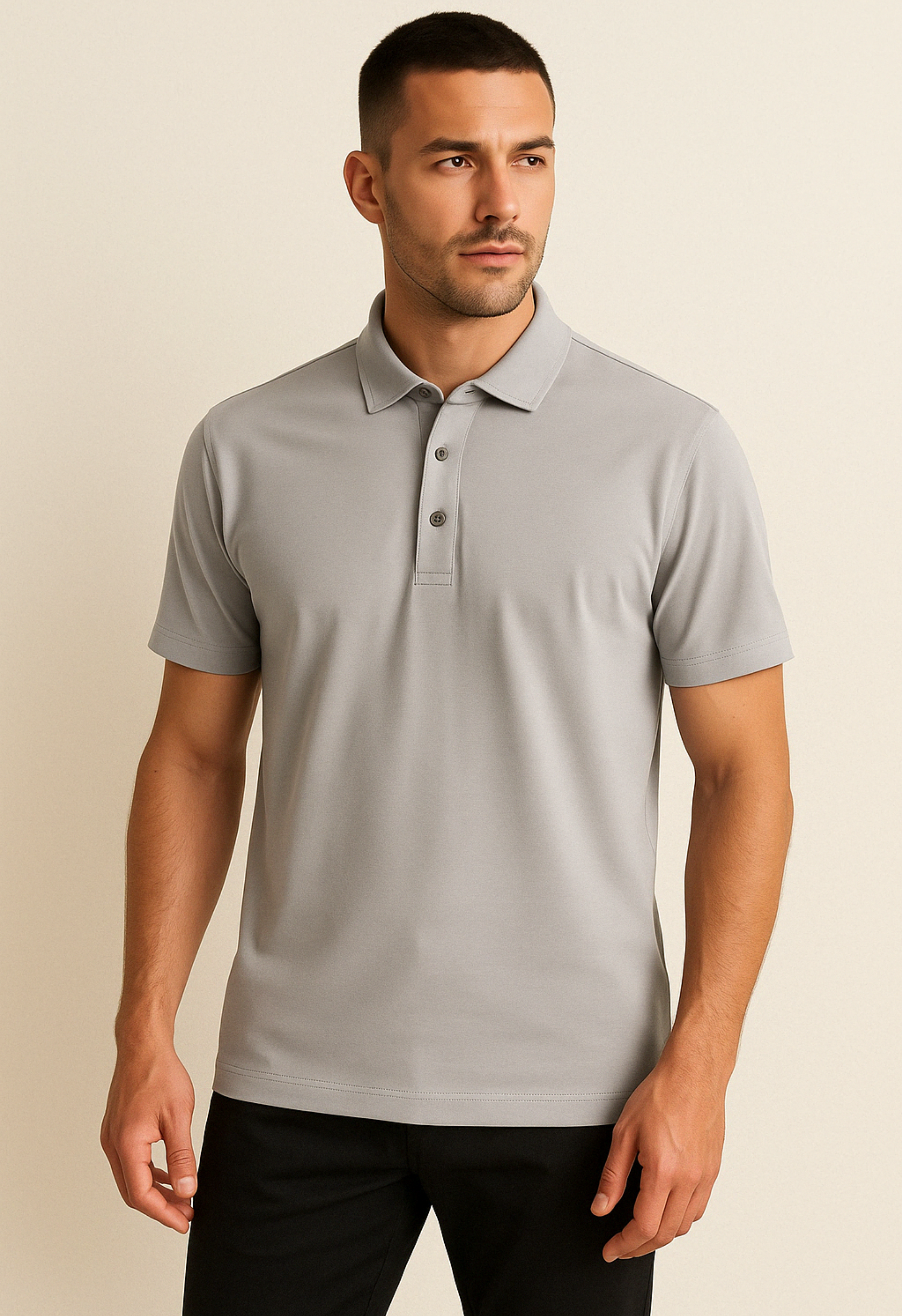 Heren Polo Glans | Grijs