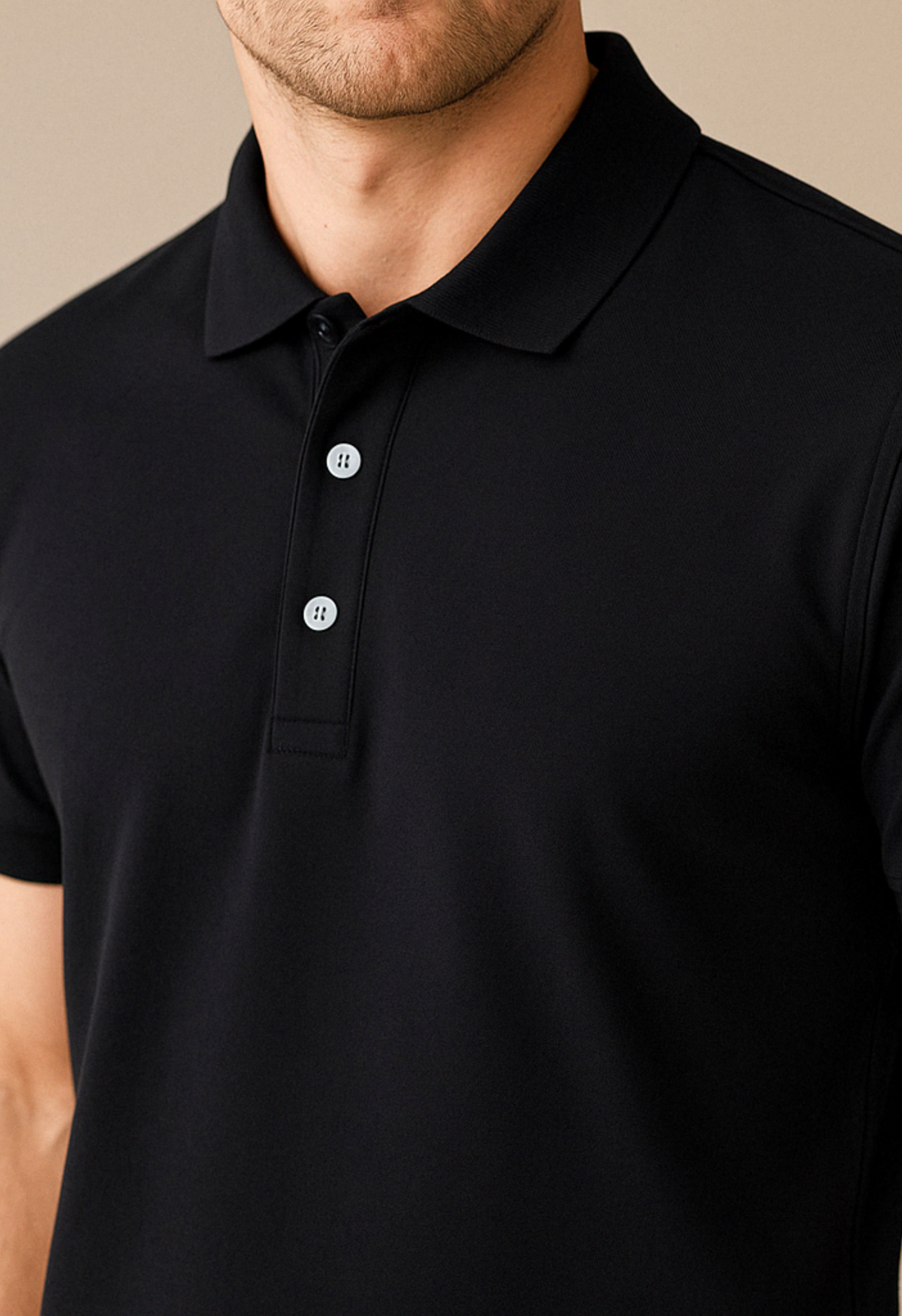 Heren Polo Glans | Zwart