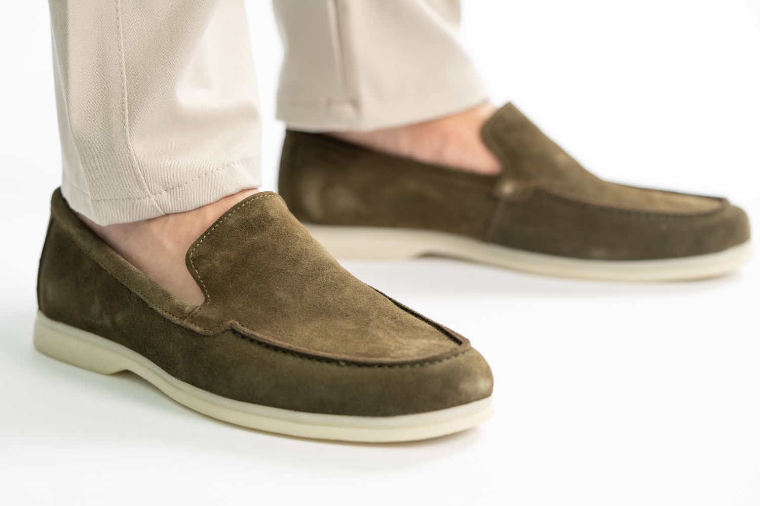 Suède Loafer Laag Groen