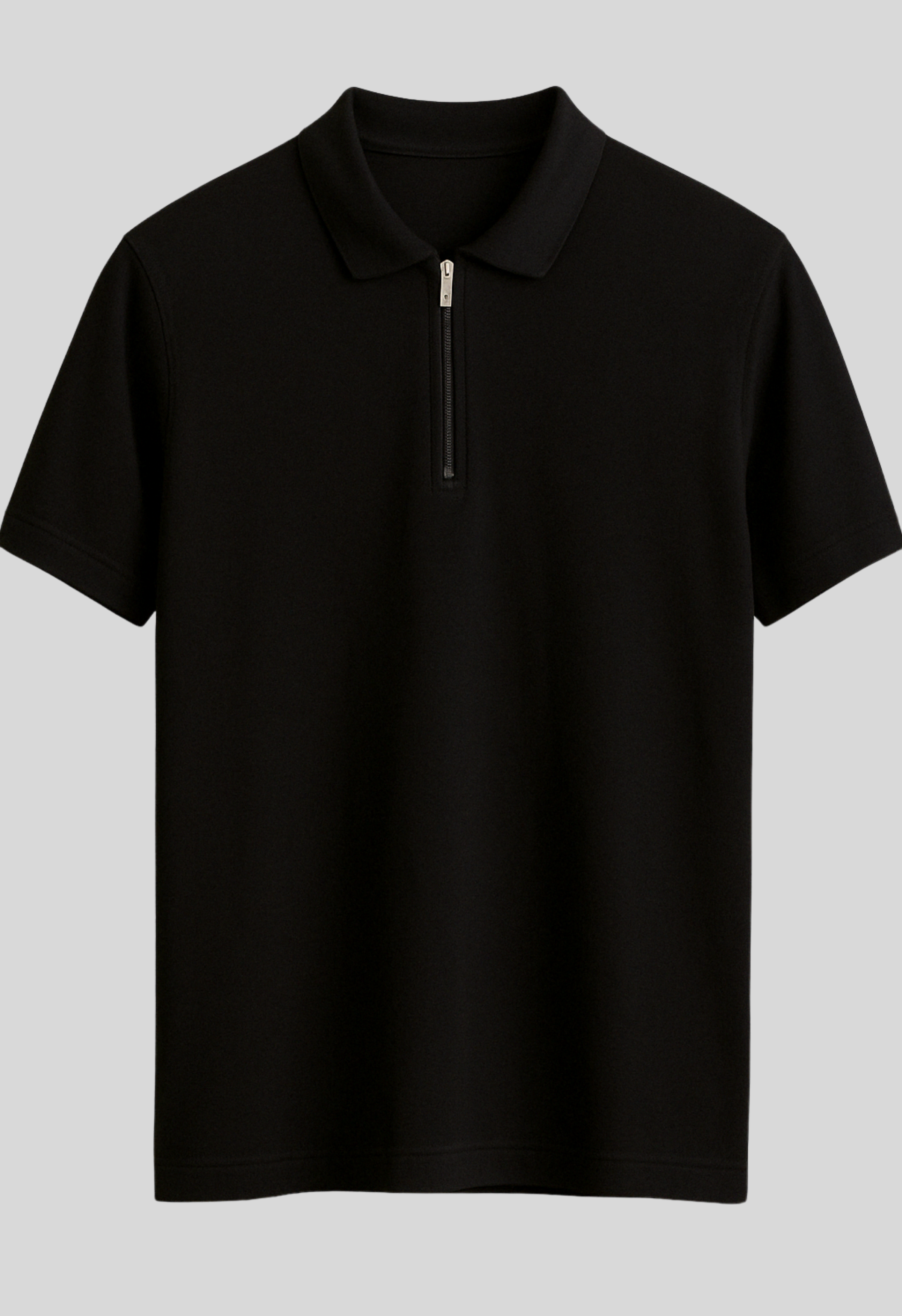 Heren Polo Zip | Zwart