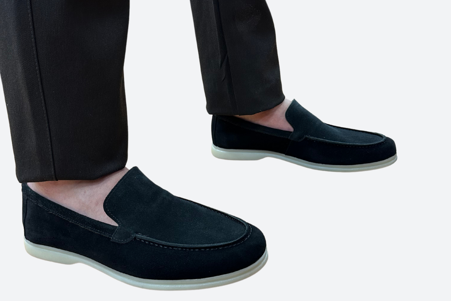 Suède Loafer Laag Zwart