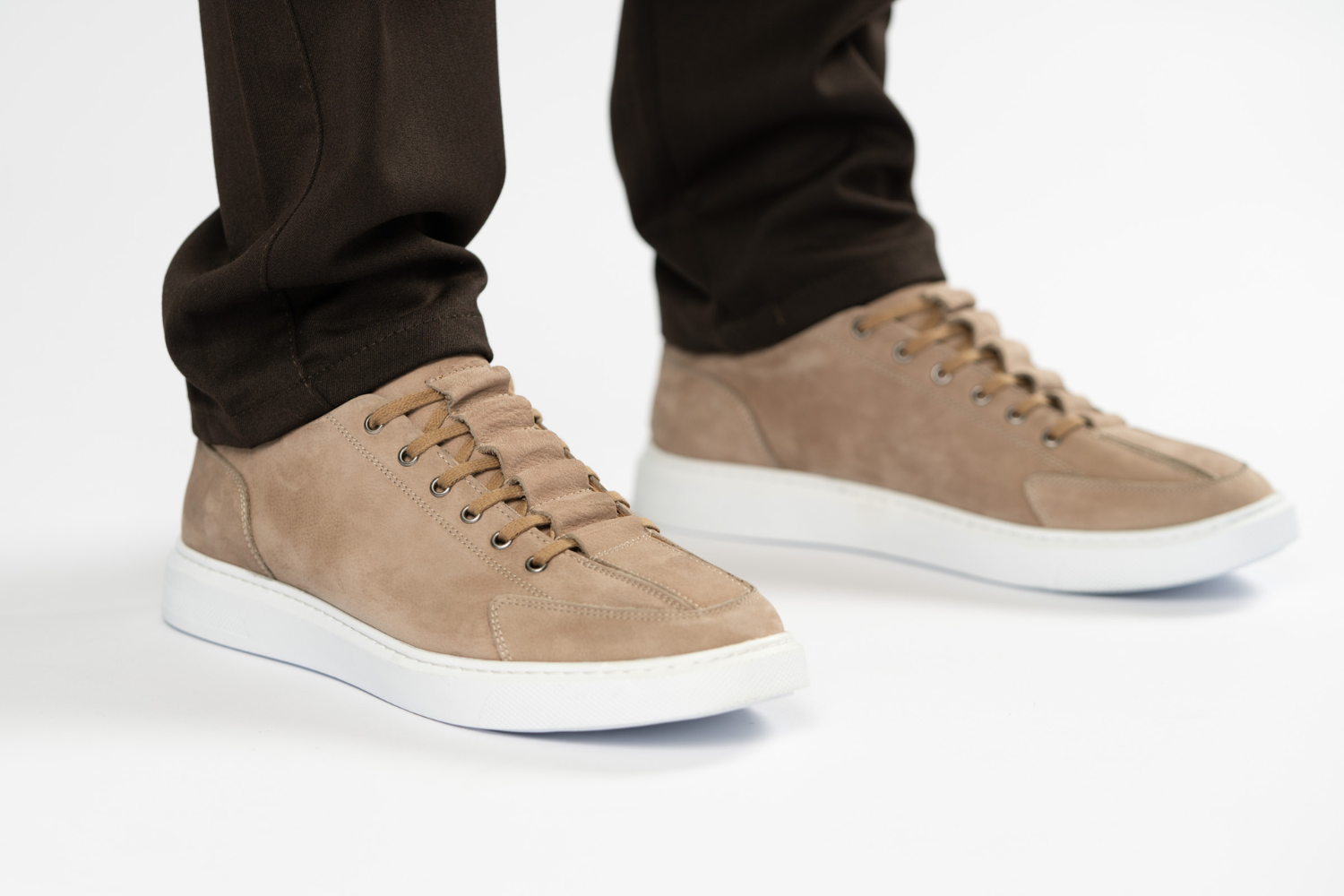 Lederen Sneaker Beige