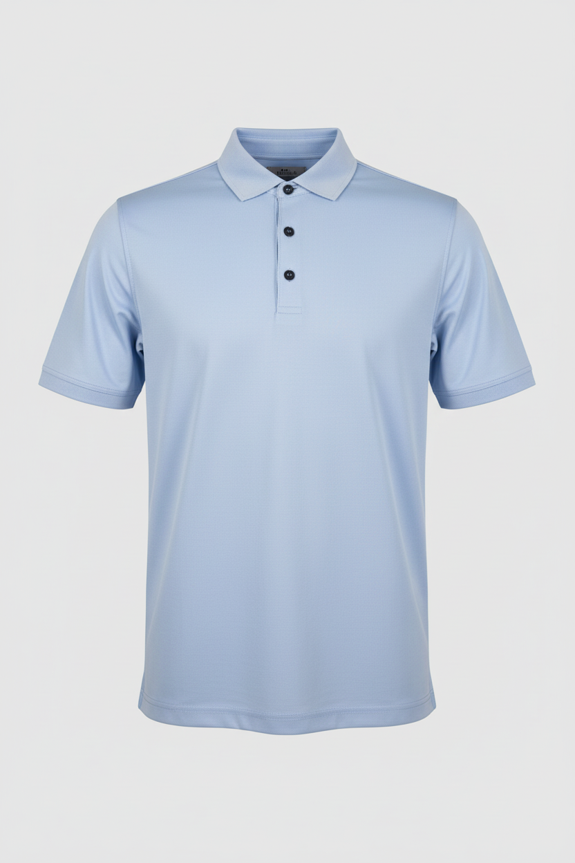 Lichtblauwe Polo Zonder Strepen
