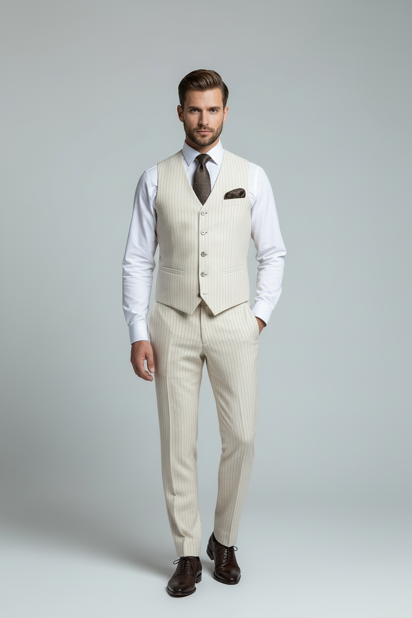 Modelfoto vest en broek zonder colbert