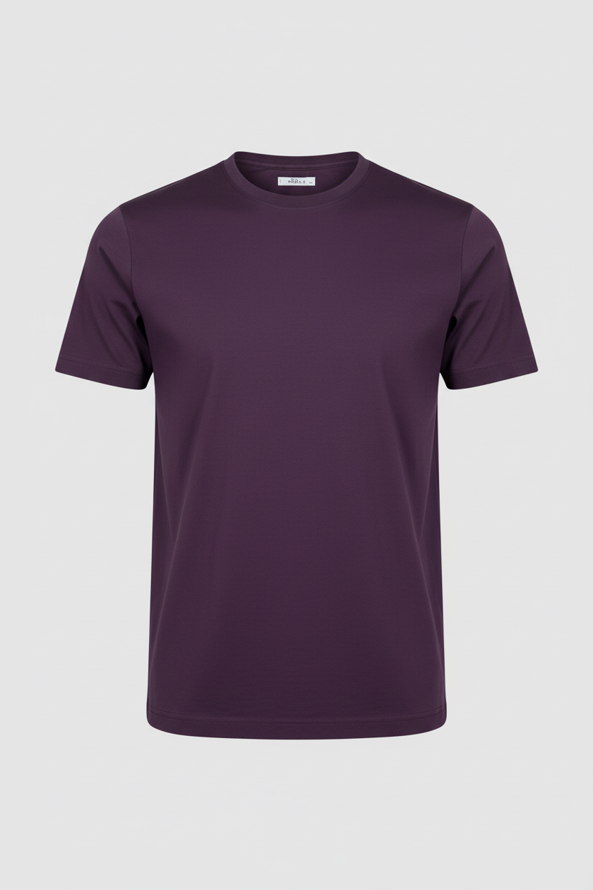 Paarse Ronde Hals T-shirt Ghost Mannequin