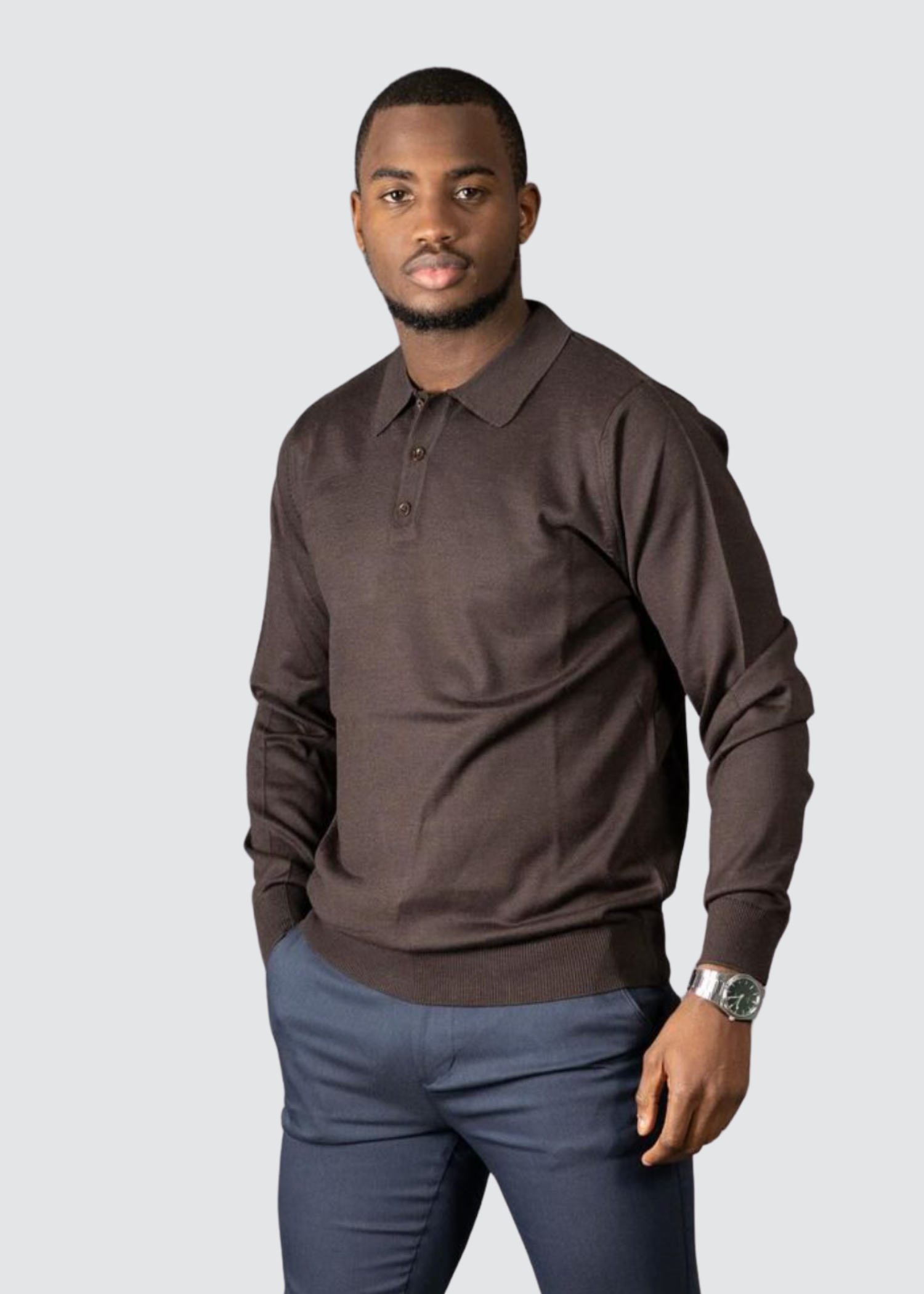 AVBA Polo Sweater: A Stylish Expression of Luxury Black