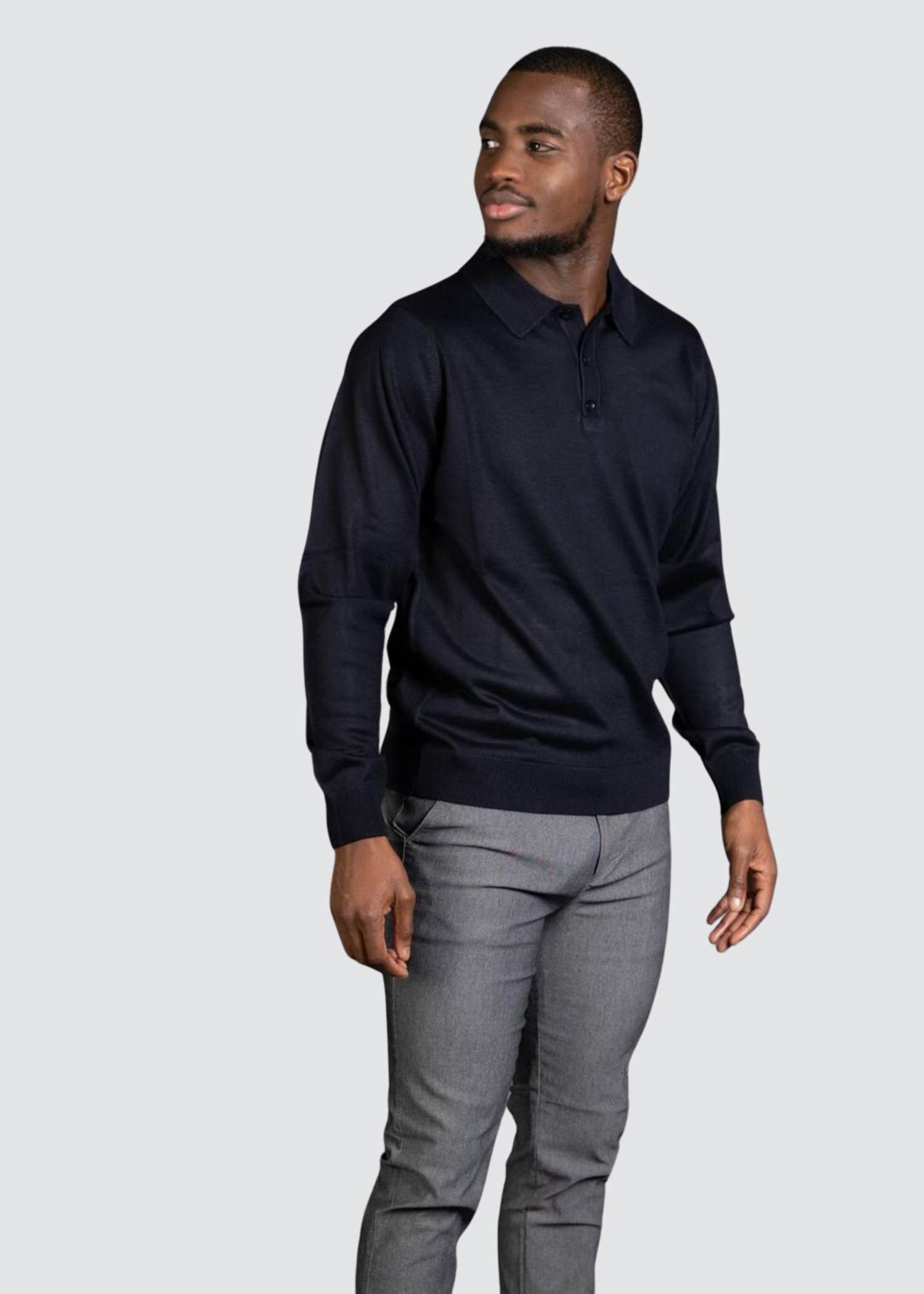AVBA Polo Sweater: A Stylish Expression of Luxury Black