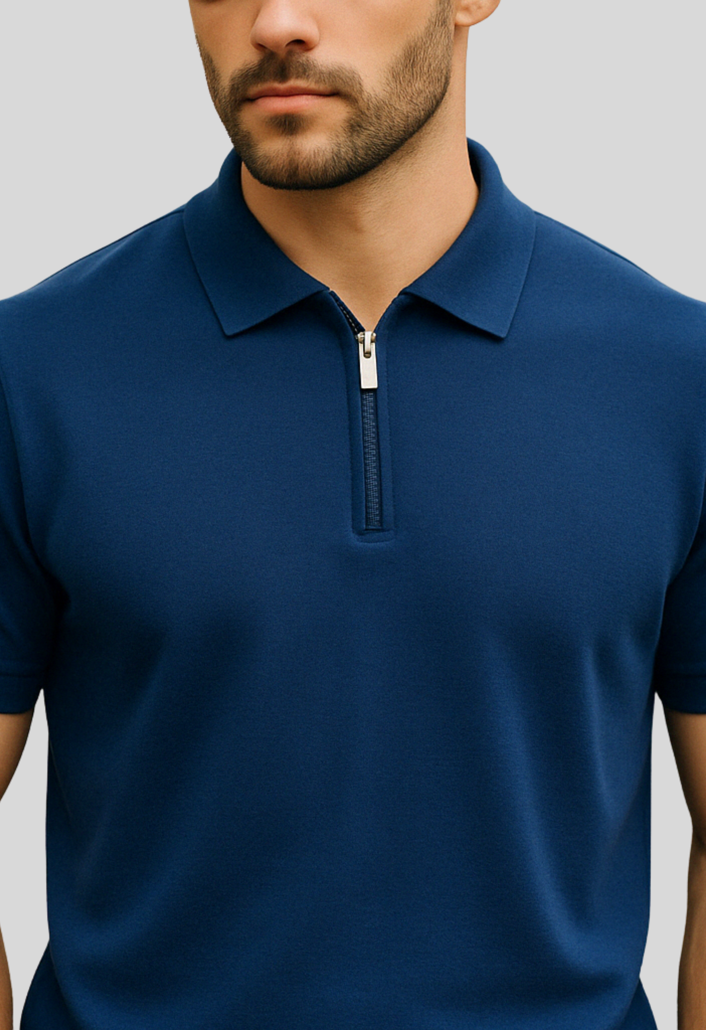 Heren Polo Zip | Navy