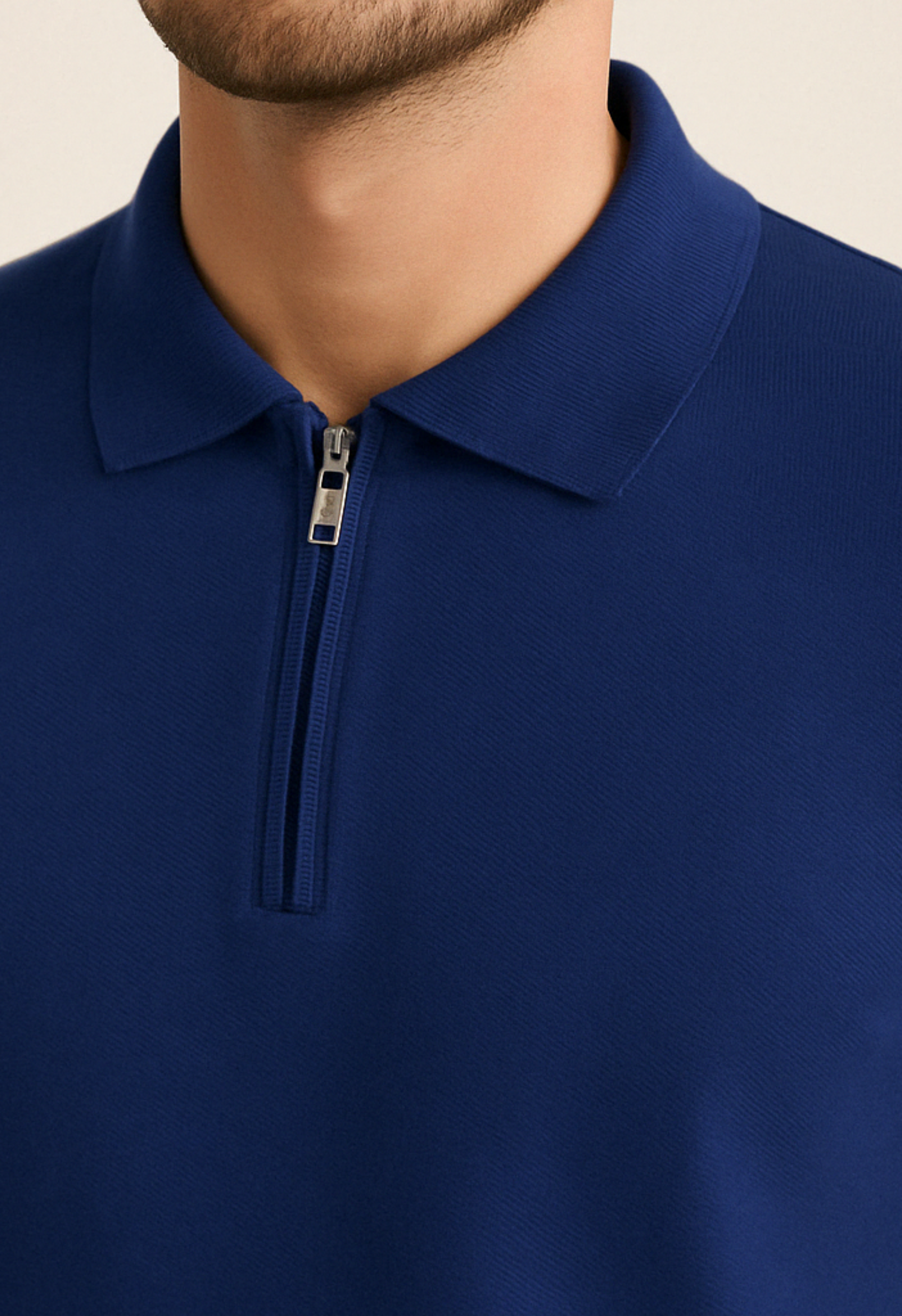 Heren Polo Zip | Blauw