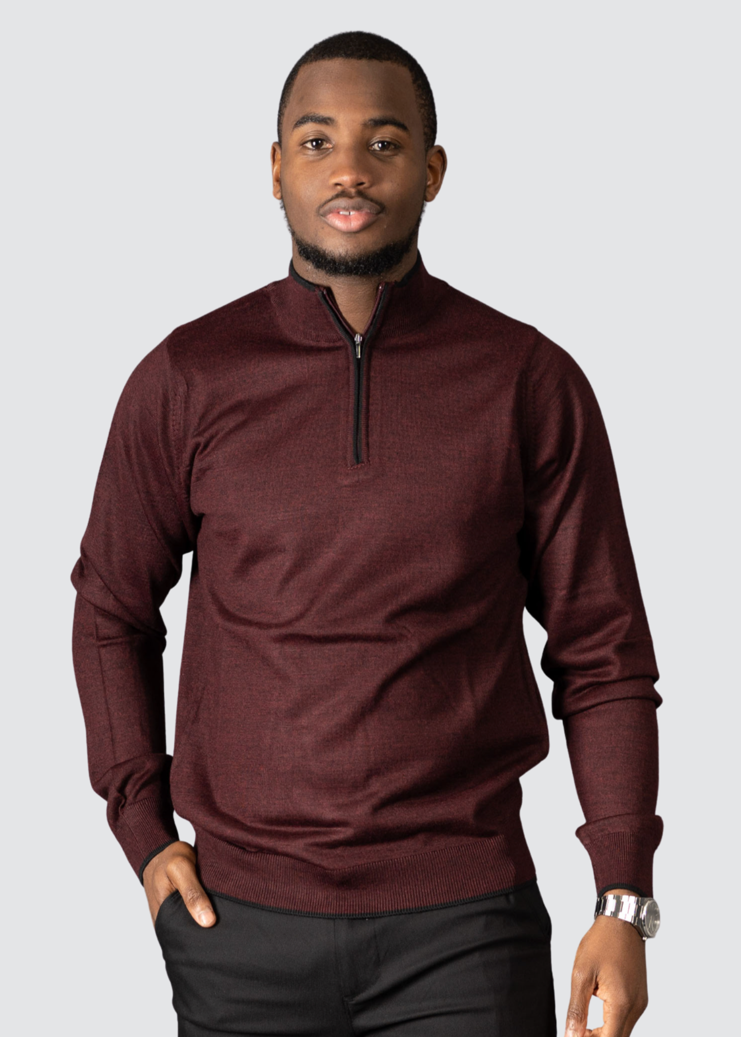 Half-zip Trui Bordeaux