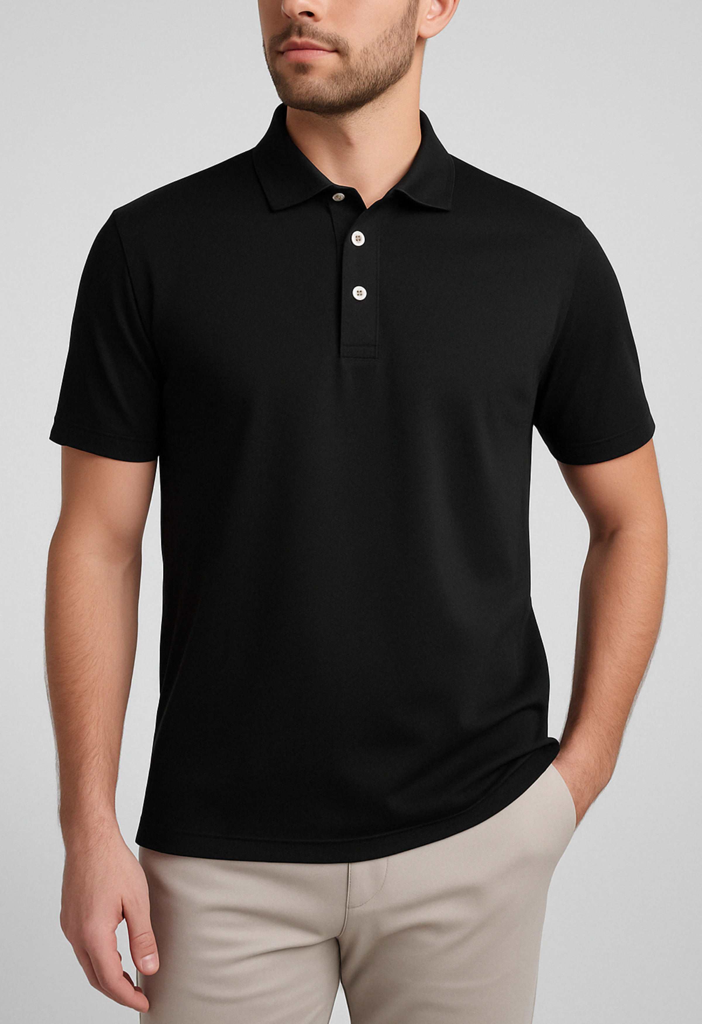 Heren Polo Glans | Zwart