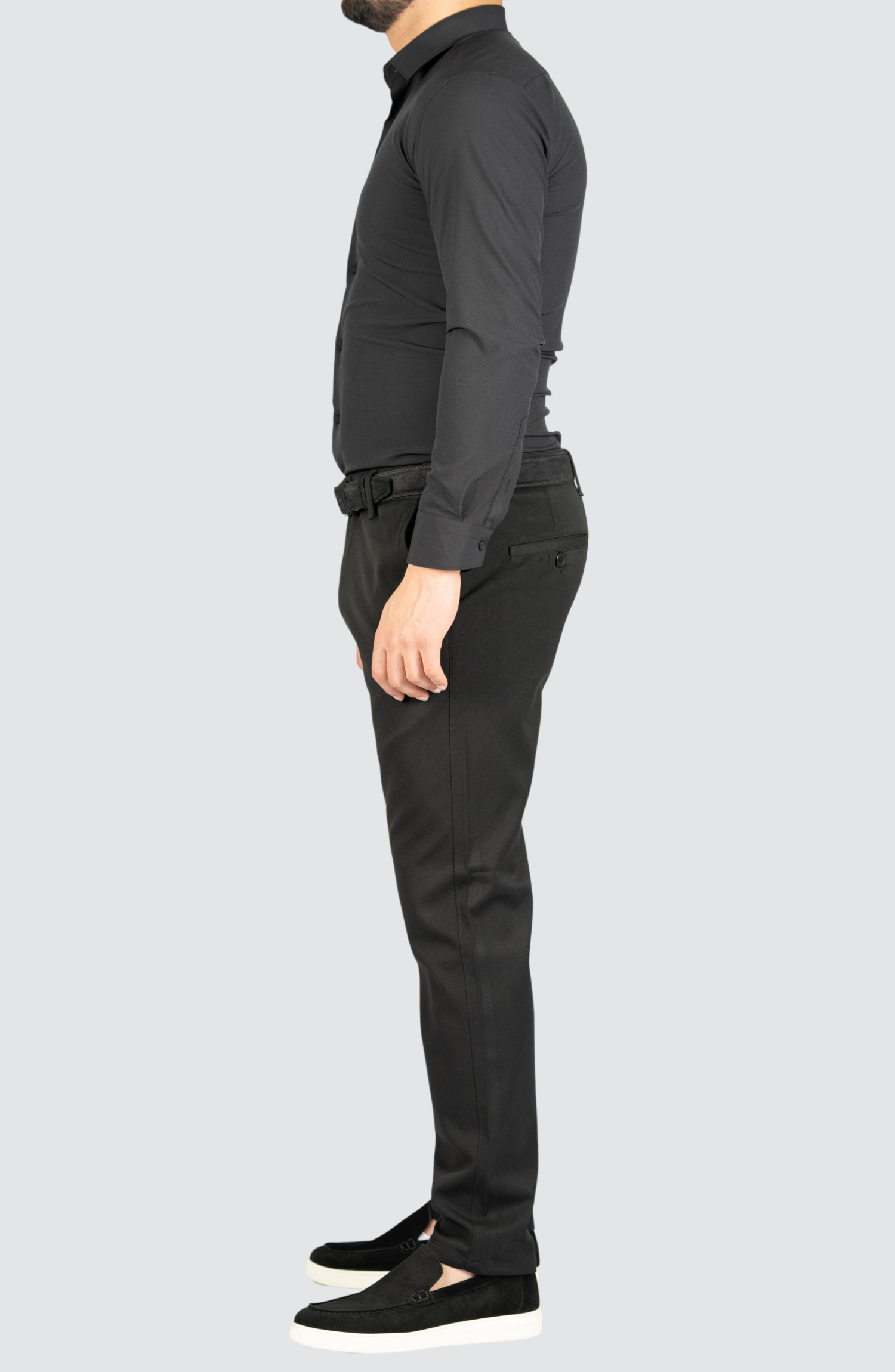 Kreukvrij Stretch Overhemd Regular-Fit | Zwart