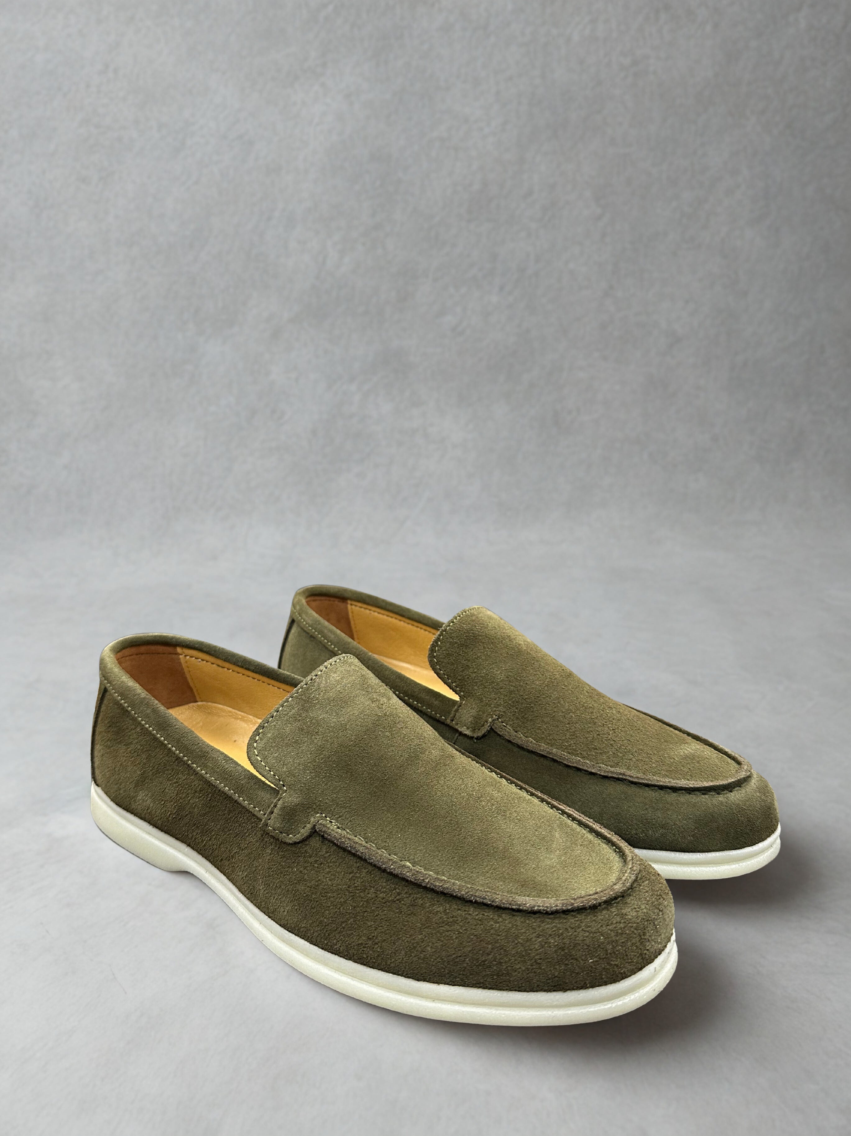 Suède Loafer Laag Groen